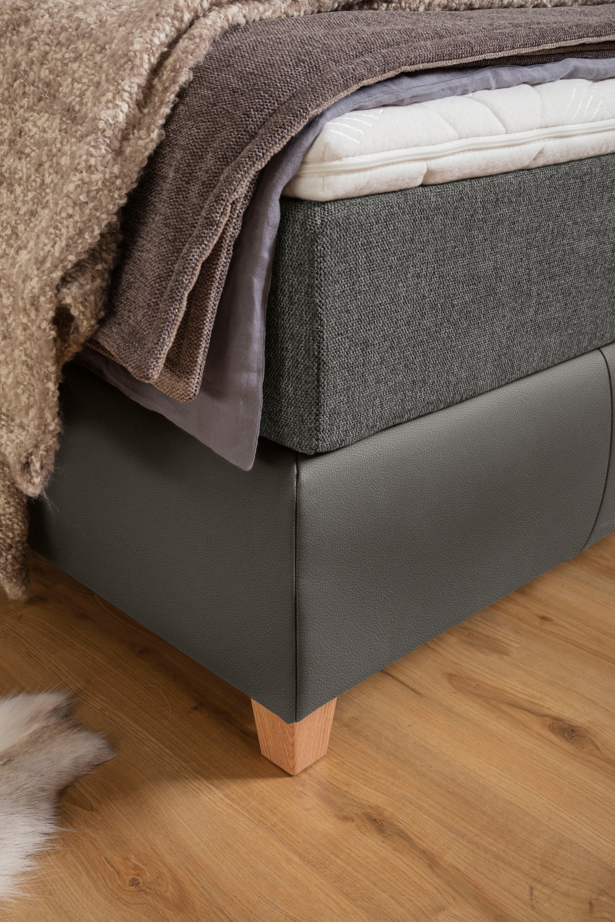 alina Boxspringbett »Luella«, ADA trendline Boxspringbett, inkl. Matratze und Viscoschaum-Topper