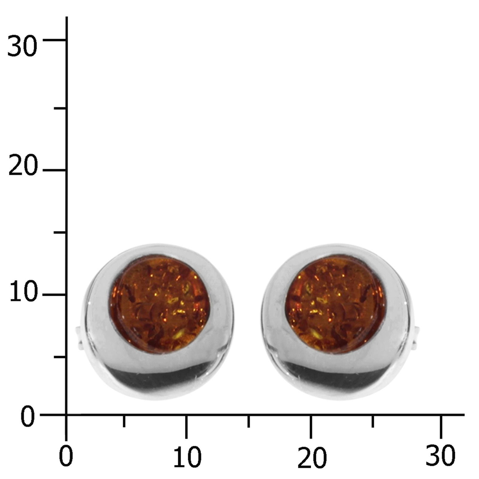 OSTSEE-SCHMUCK Paar Ohrstecker »- Alina poliert - Silber 925/000 - Bernstein«