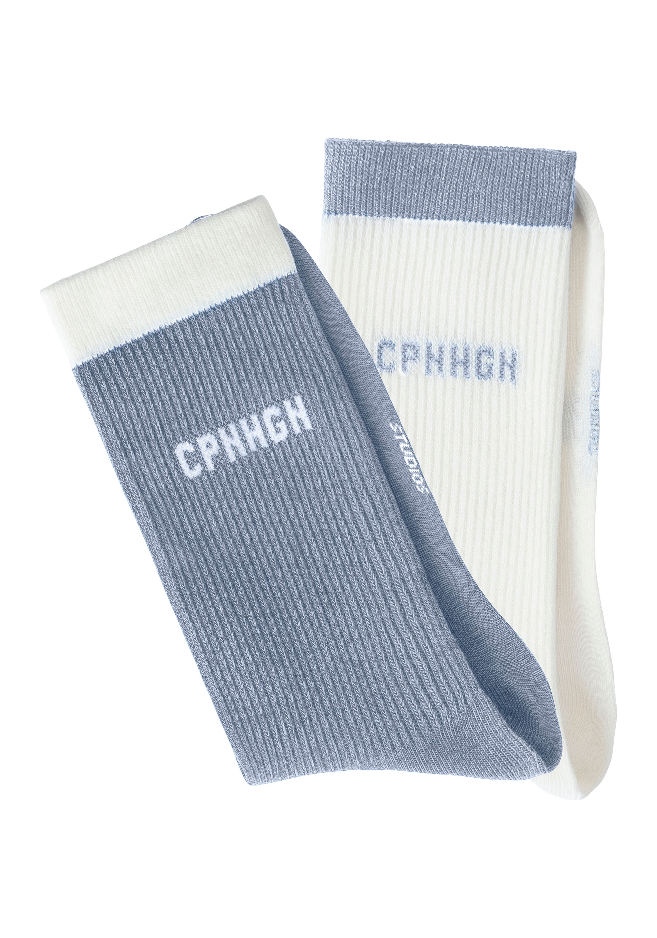 Copenhagen Studios Tennissocken, (Packung, 2 Paar), mit kontrastfarbenem Bund