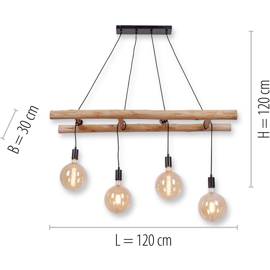 JUST LIGHT Hängeleuchten »EDGAR«, 4 flammig-flammig