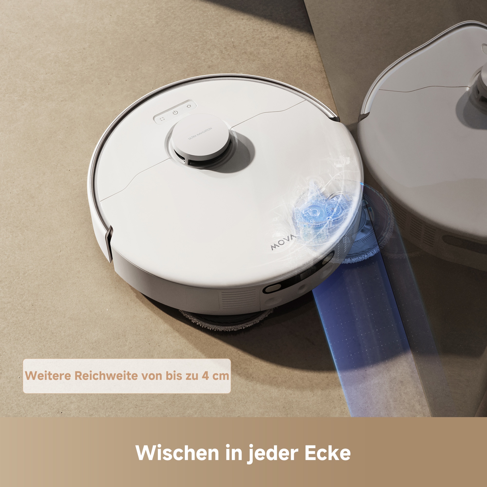 Mova Saugroboter »Mova P50 Ultra, mit Wischfunktion«, 19000Pa Saugkraft, Vollautomatische Basisstation, Reinigung bei 75° C