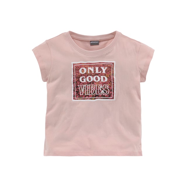 KIDSWORLD T-Shirt »ONLY GOOD VIBES«, kurze modische Form bei ♕