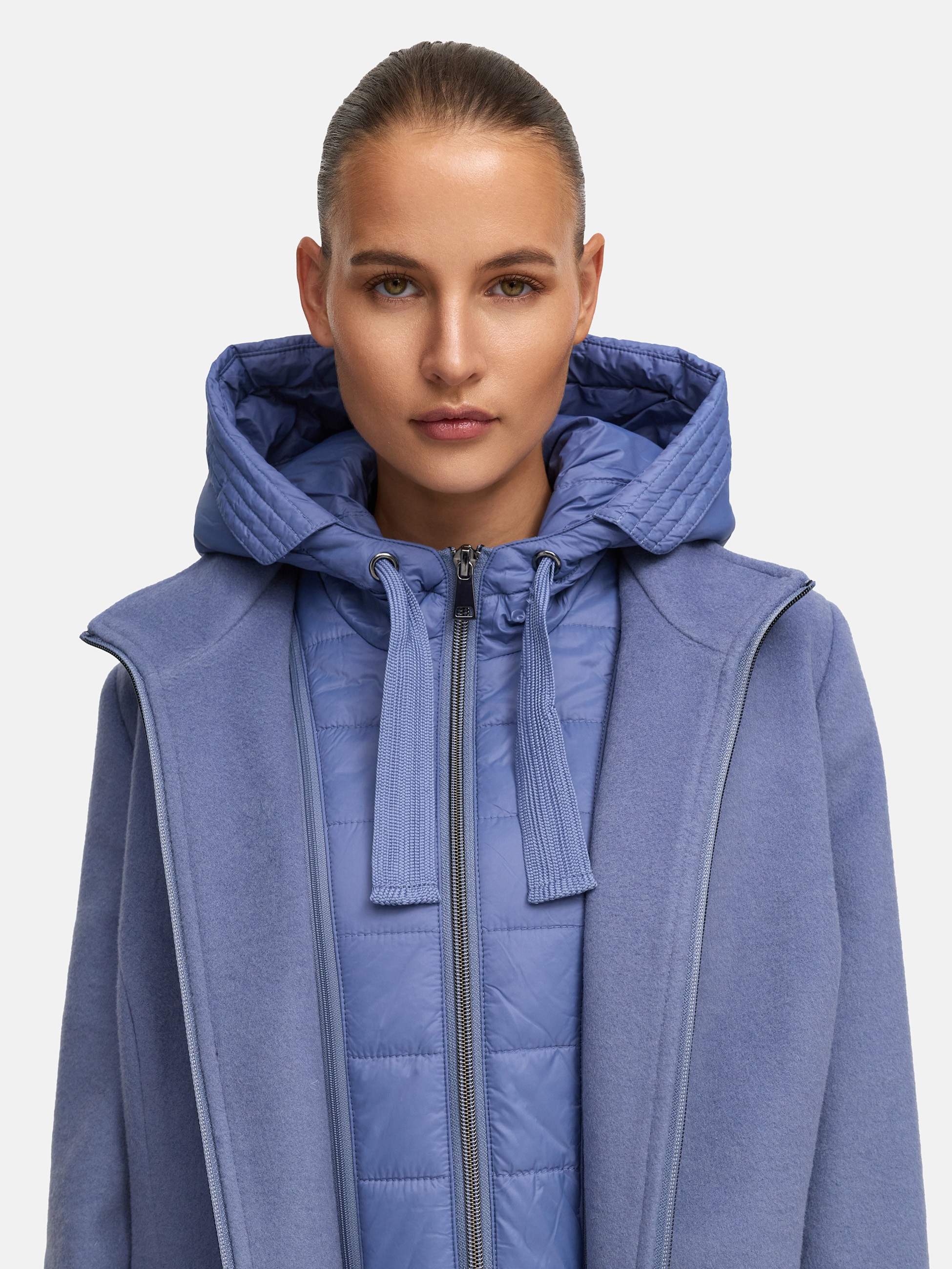 MANISA Wolljacke mit Kapuze mit herausnehmbarer Kapuze