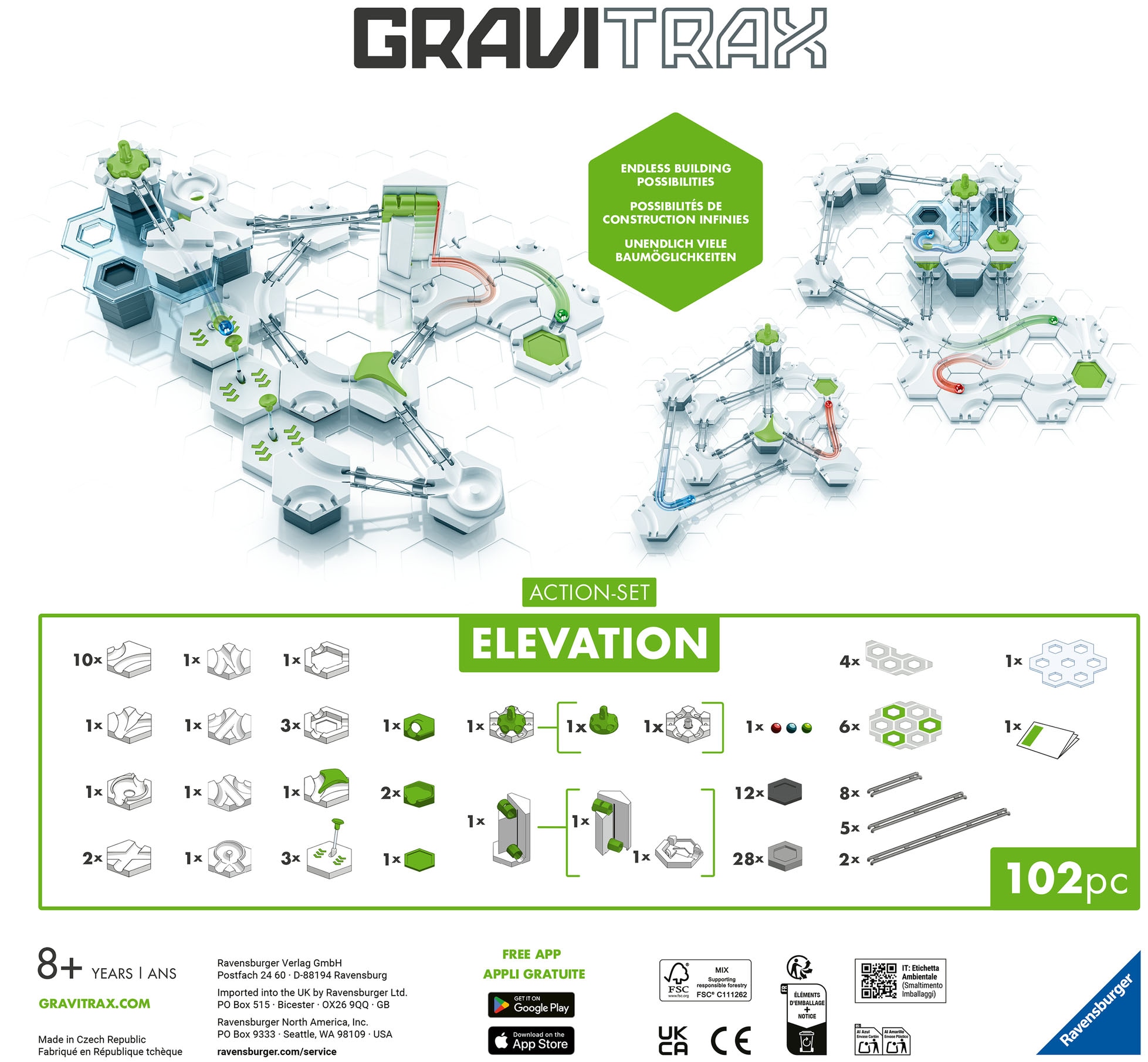 Ravensburger Kugelbahn-Bausatz »GraviTrax Action-Set Elevation« Made in Europe