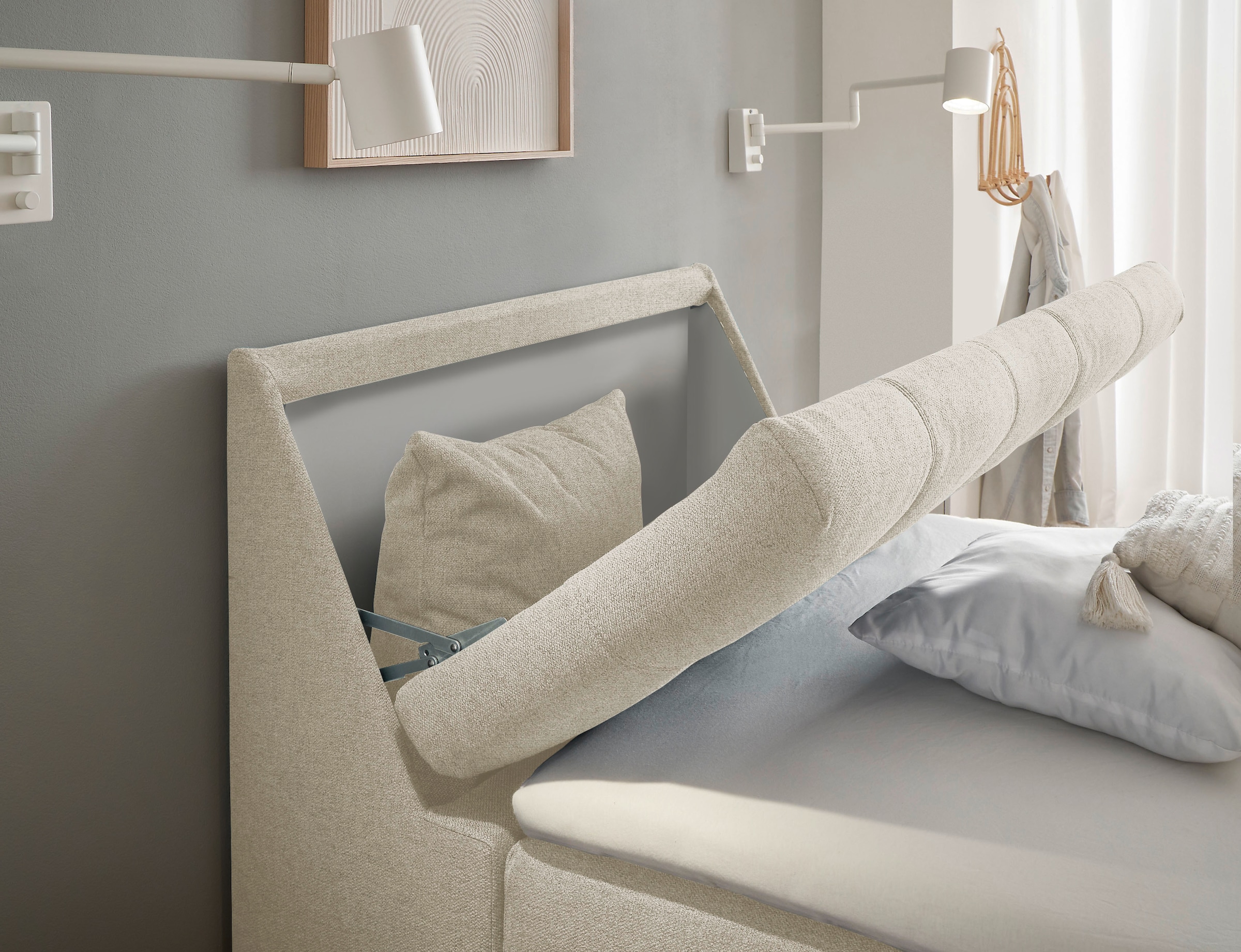 ED EXCITING DESIGN Boxbett »Atlantis«, mit Bettkasten und Stauraum im Kopfteil