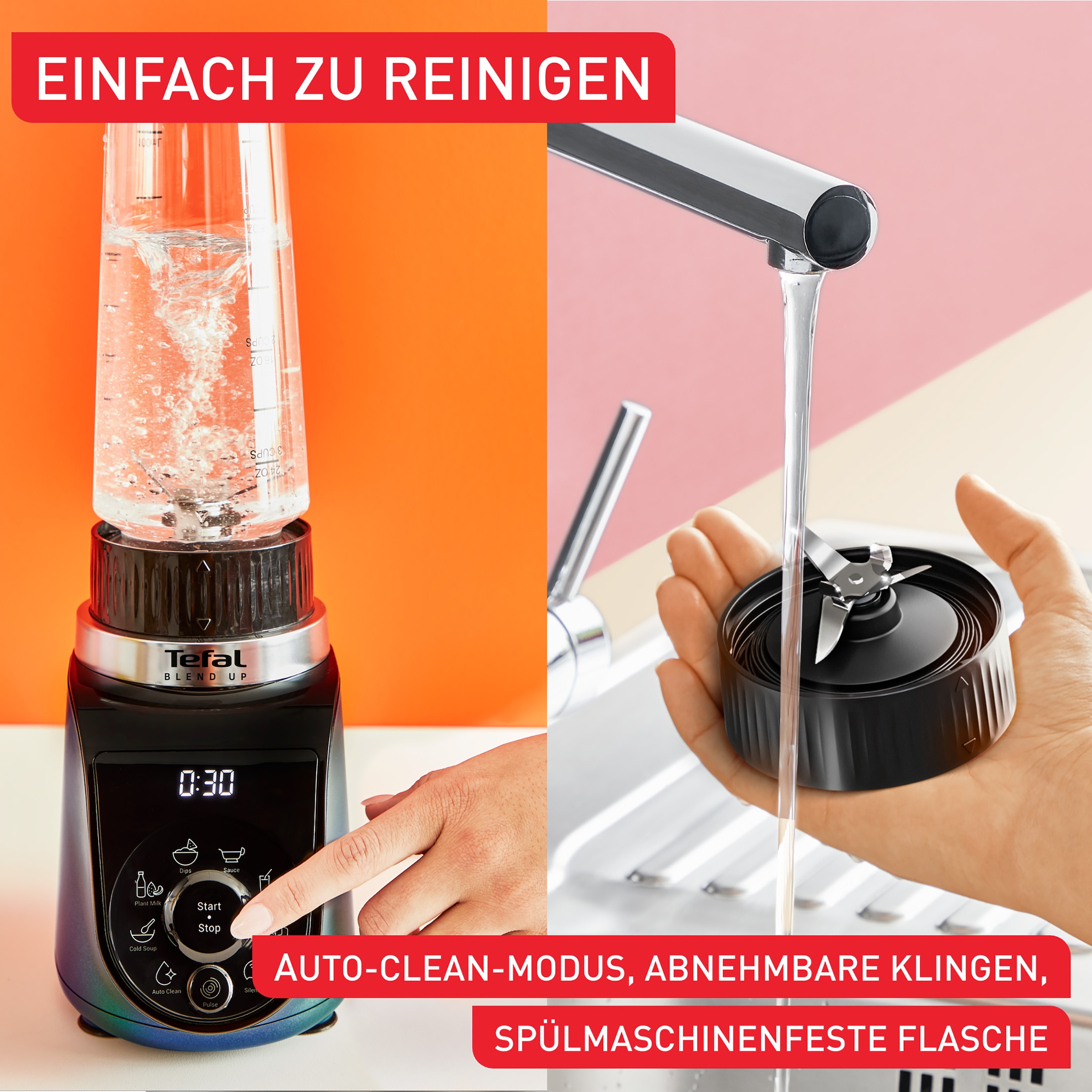 Tefal Standmixer »BL19H4 Blend Up«, 1000 W, 8 automatische Programme, kompakt, Silence-Modus