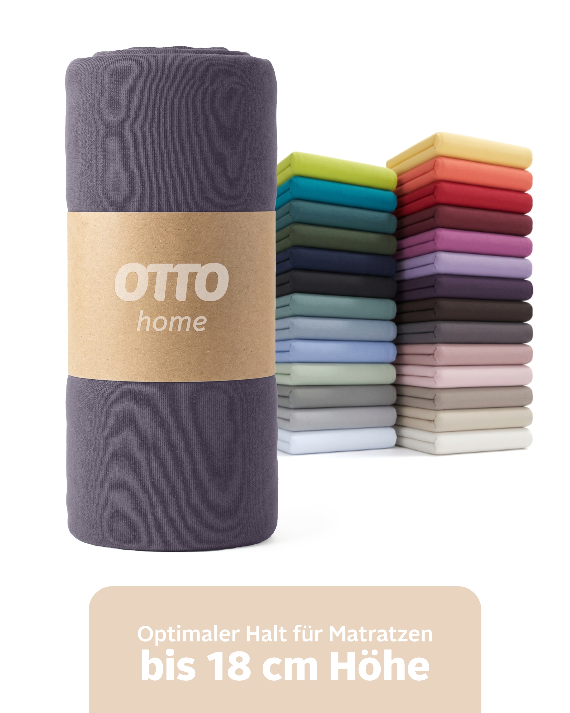 OTTO home Spannbettlaken "PHYSALIS in BASIC und PREMIUM Qualität, 100% Baumwolle" für Matratzen bis 18 cm Höhe, Bettlaken, Spannbetttuch, pflegeleicht