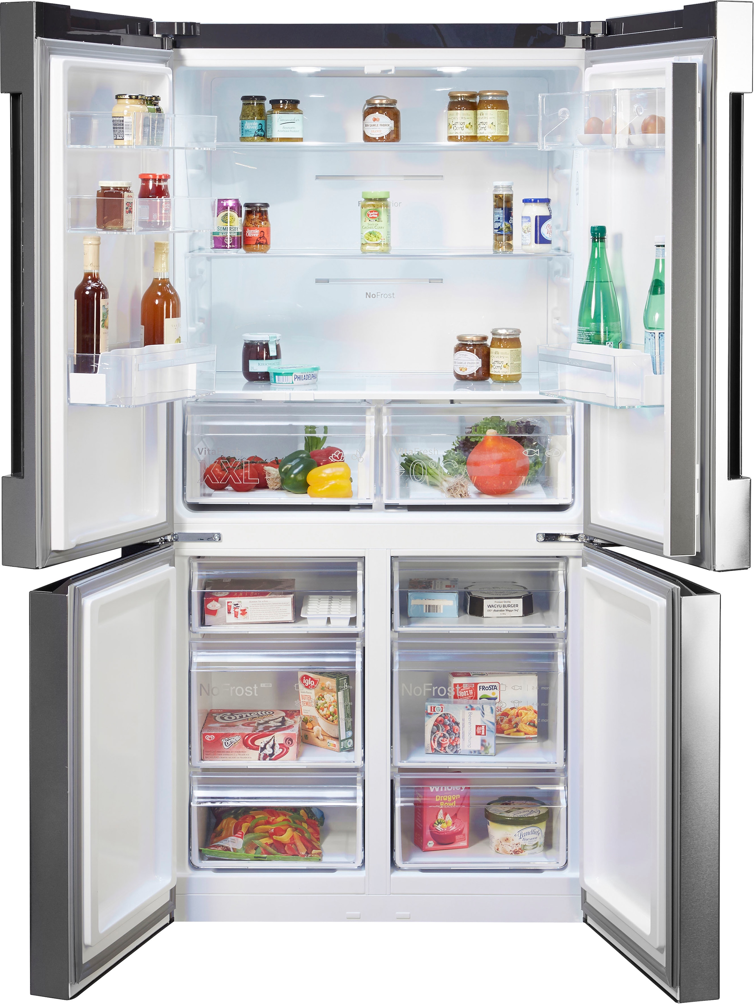 BOSCH Multi Door »KFN96VPEA« 183 cm hoch 91 cm breit VitaFresh XXL Schubladen, XXL-Fassungsvermögen, Big Box, LED-Licht