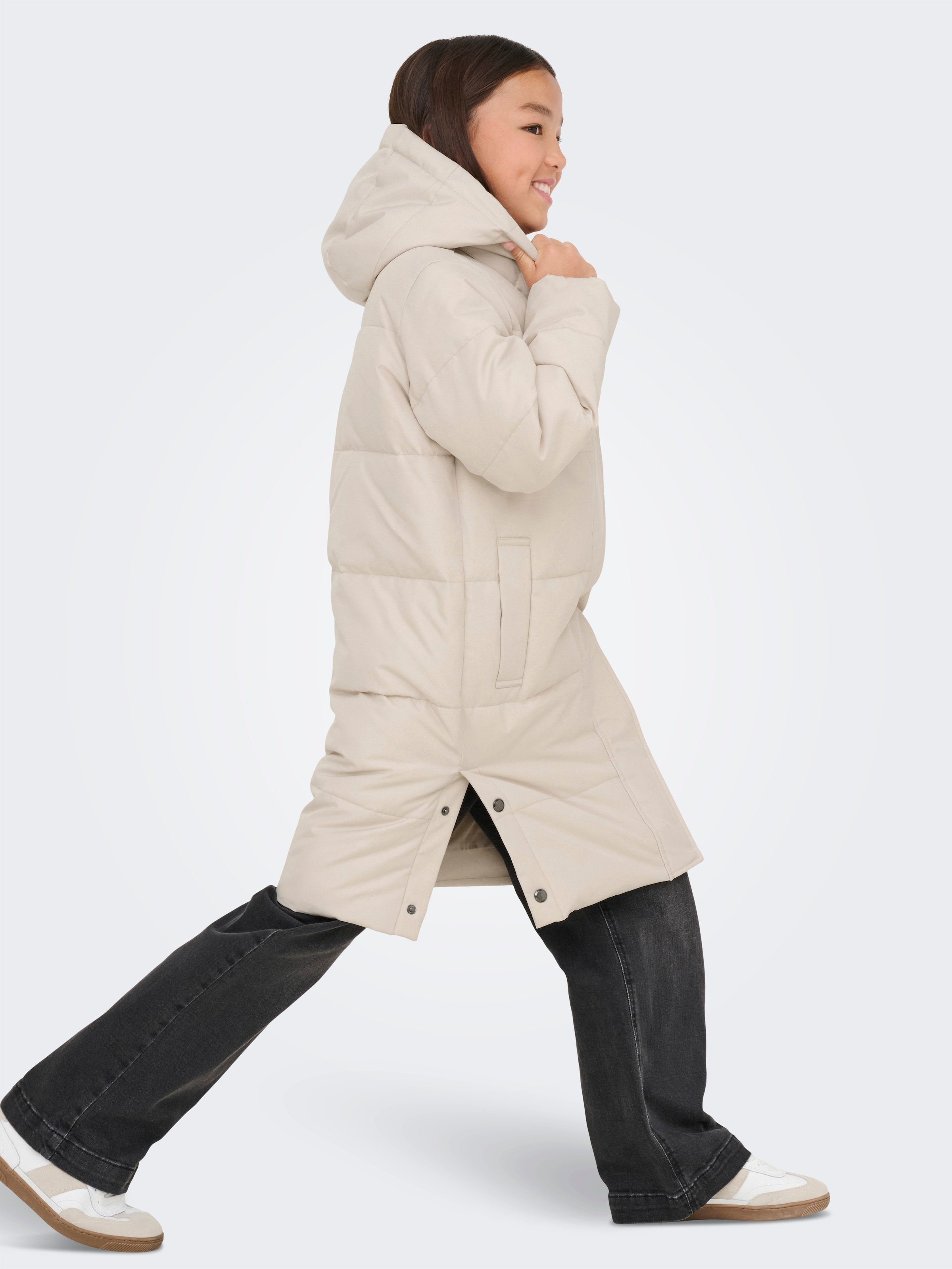 KIDS ONLY Steppmantel »KOGIRENE PUFFER COAT OTW NOOS« mit seitlichen Druckknöpfen