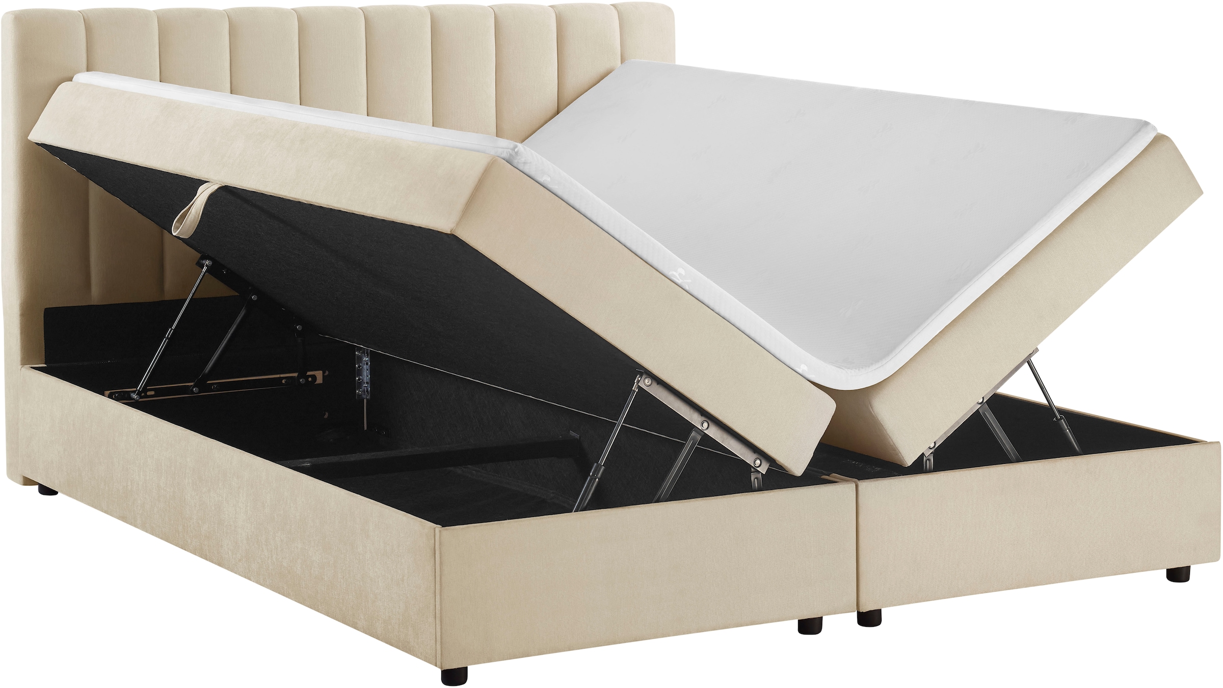 OTTO home Boxbett »Haileyy inkl. Bettkasten und Topper, Liegefläche 180x200cm« erhältlich in der Größe 180x200 cm, inkl. Aufbauvideo