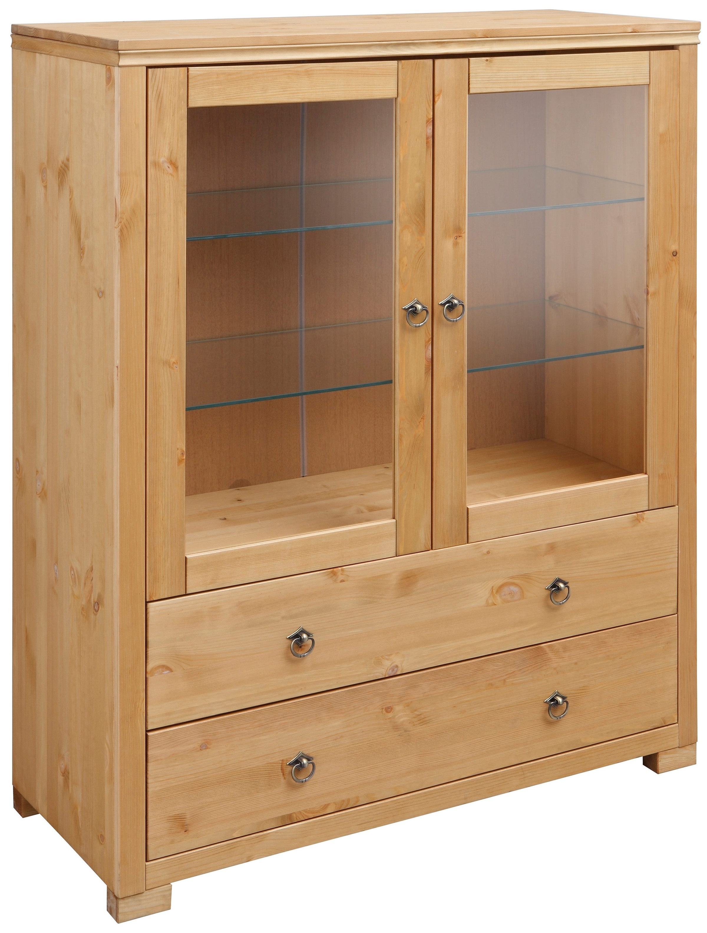 OTTO home Highboard "Gotland" Vitrine, Breite 101 cm, Türen mit Glaseinsätzen, aus massiver Kiefer