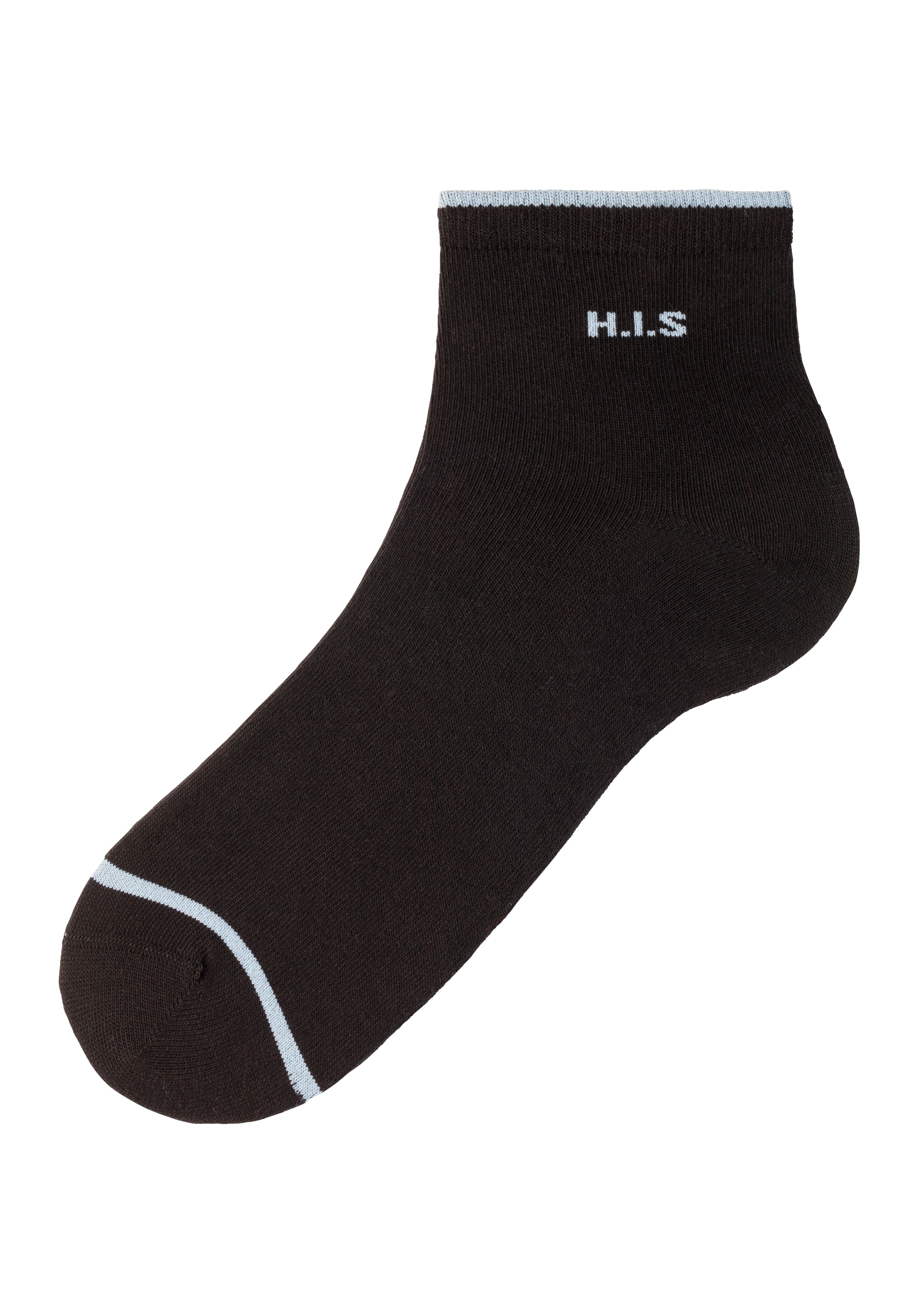 H.I.S Kurzsocken, (Packung, 7 Paar), mit farbigen Bündchen