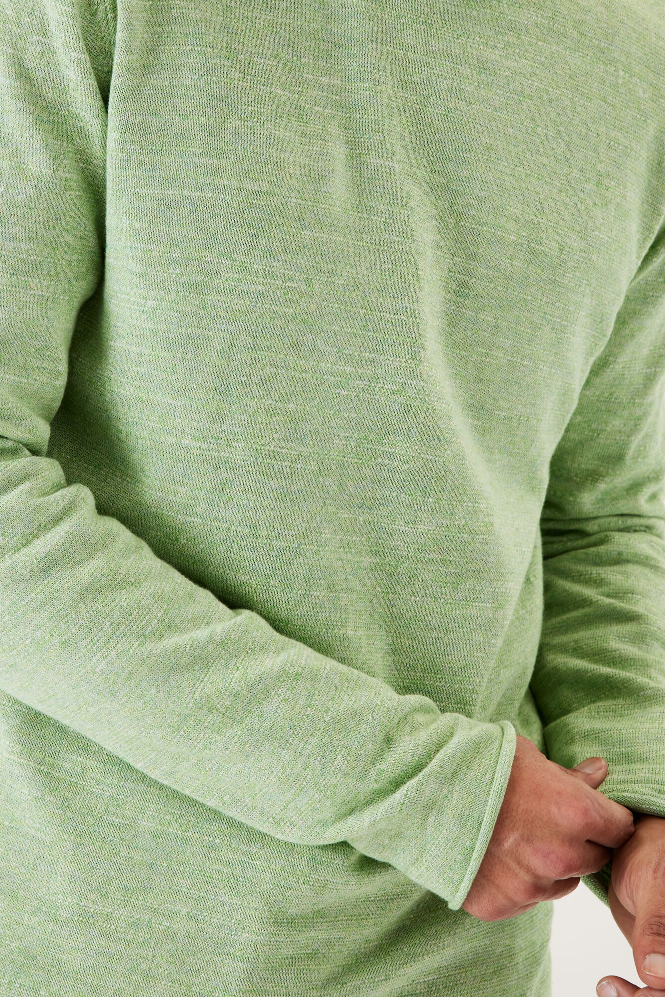 Garcia Rundhalspullover in melierter Optik