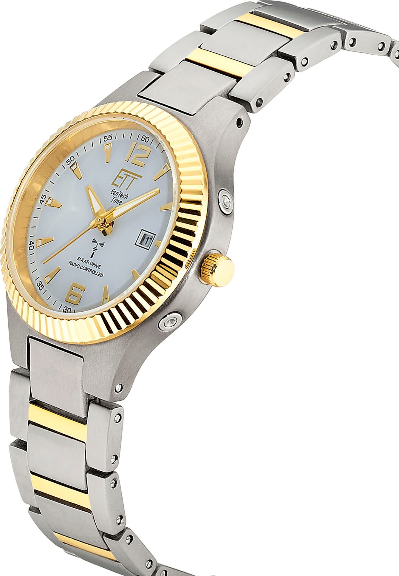 ETT Funkuhr »Everest Lady«, Armbanduhr, Solar, Damenuhr, analog, automatischer Kalender, Tag