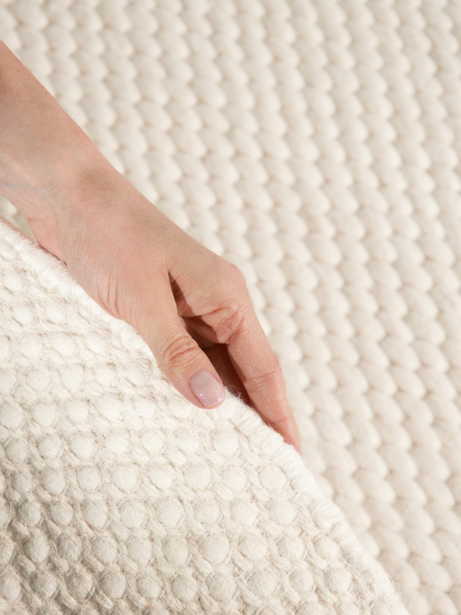 ELLE DECORATION Wollteppich »Beans« rund 10 mm Höhe Handweb Teppich Wolle, Rund, Perlenstruktur, Wohnzimmer, Schlafzimmer