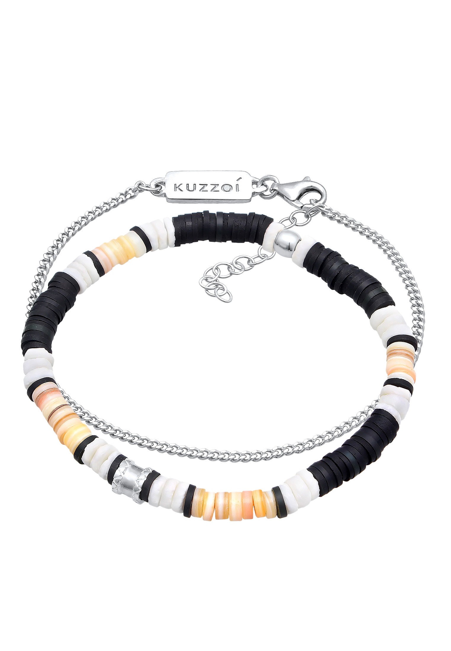 Kuzzoi Armkette »Armband Herren Armband-Set Heishi Perlen 925 Silber«