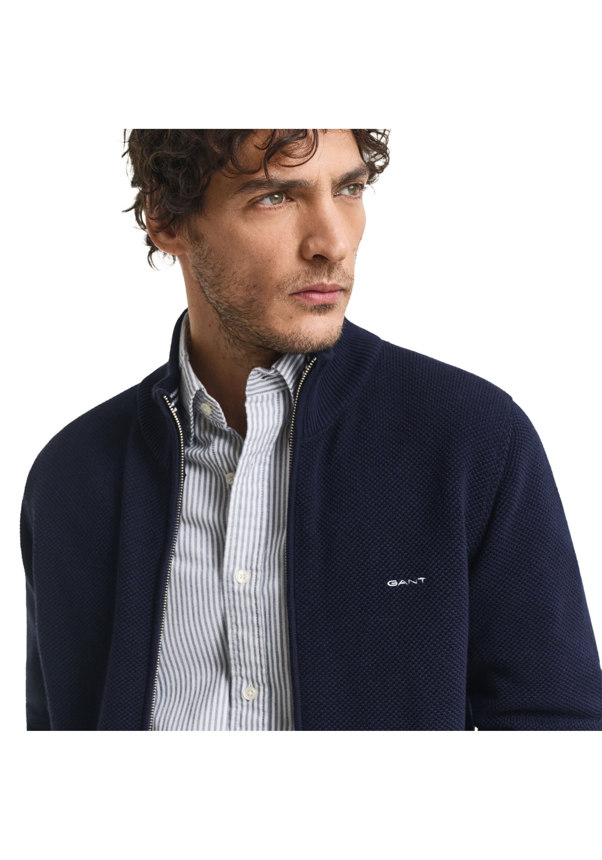 Gant Sweatshirt »Strickjacke COTTON PIQUE HALF ZIP CARDIGAN«