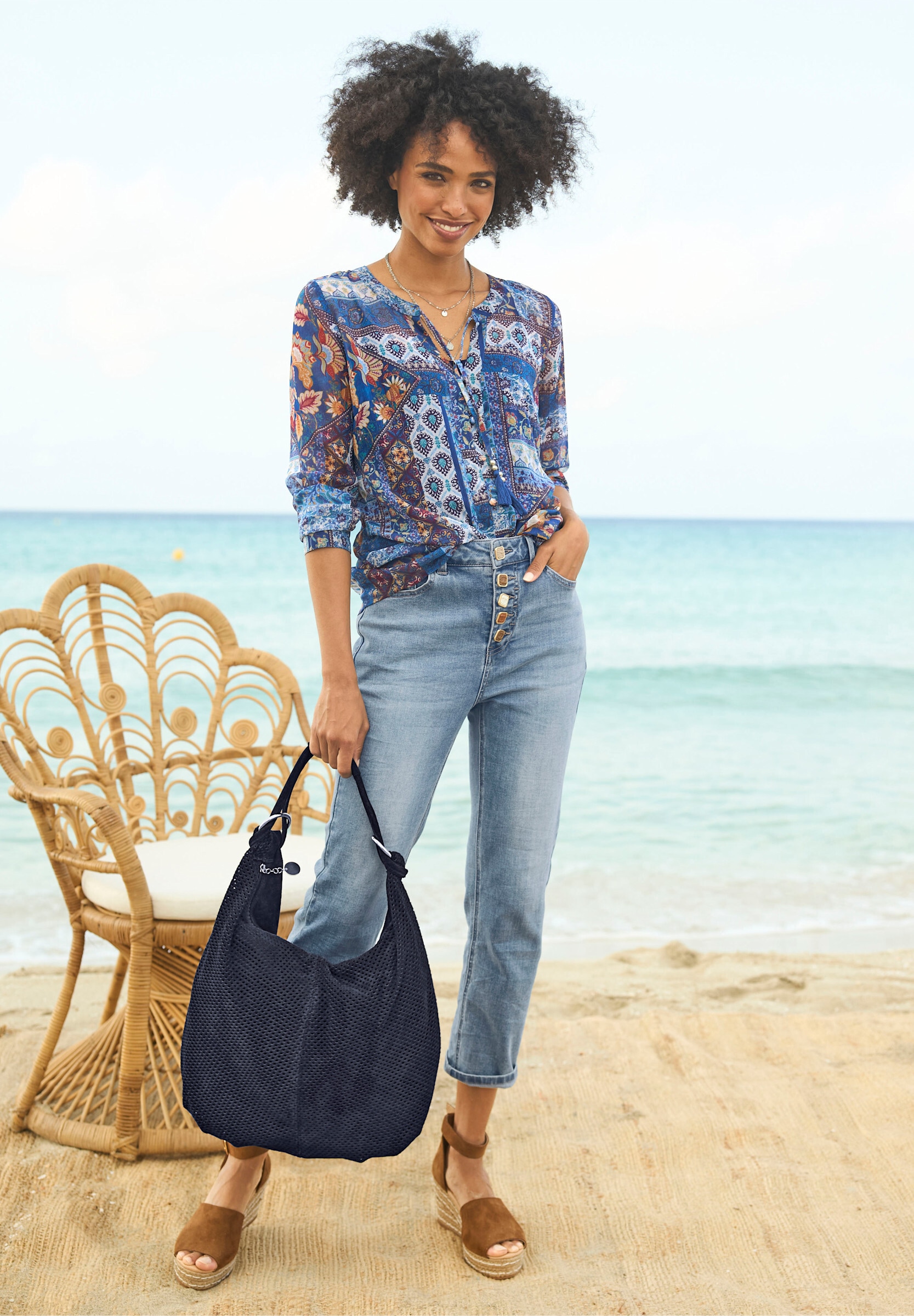 heine Klassische Bluse »Druckbluse Druckbluse mit Top«