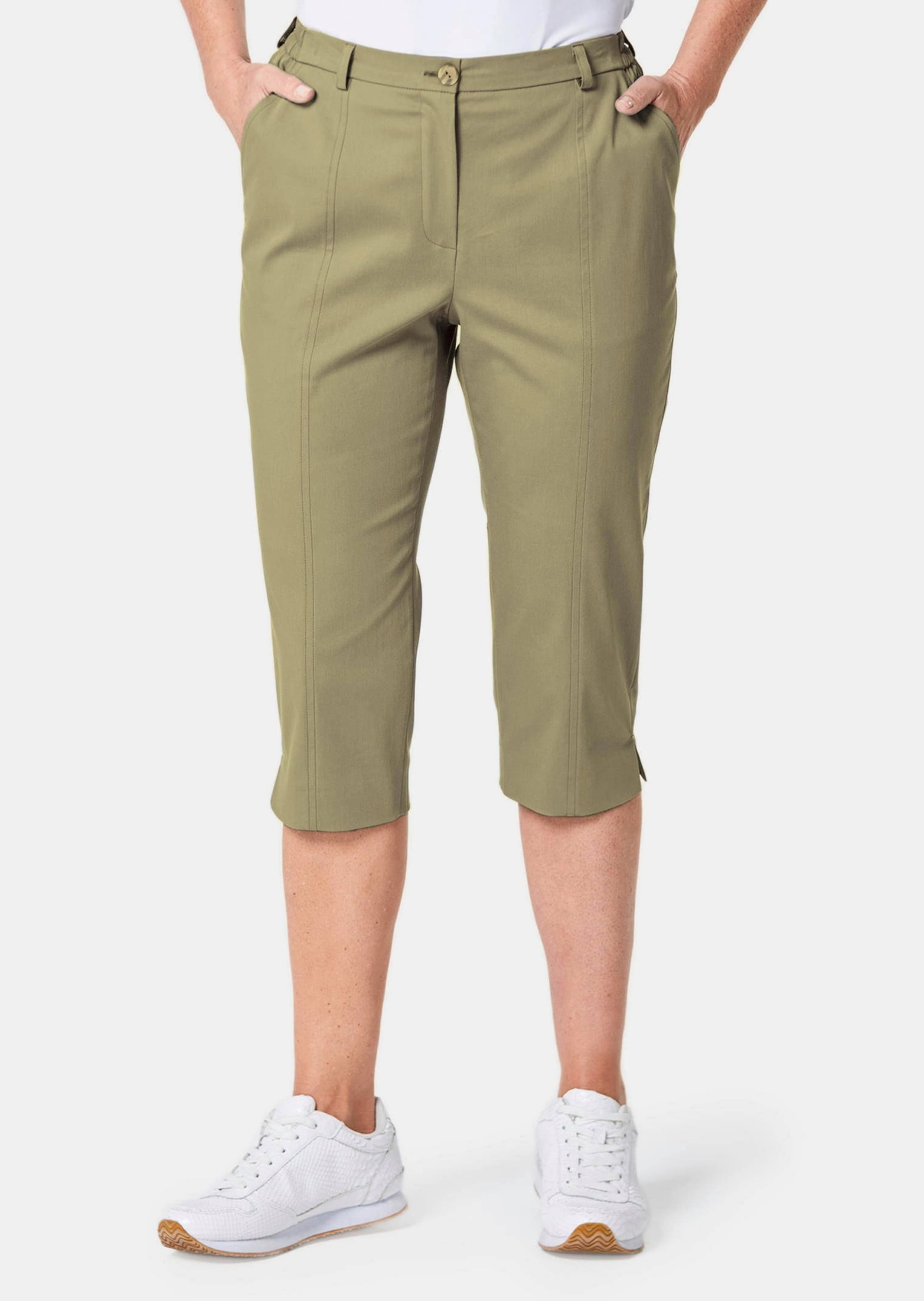 GOLDNER Caprihose »Verkürzte Satinhose Sportive Capri-Hose aus trageangenehmen Satin«