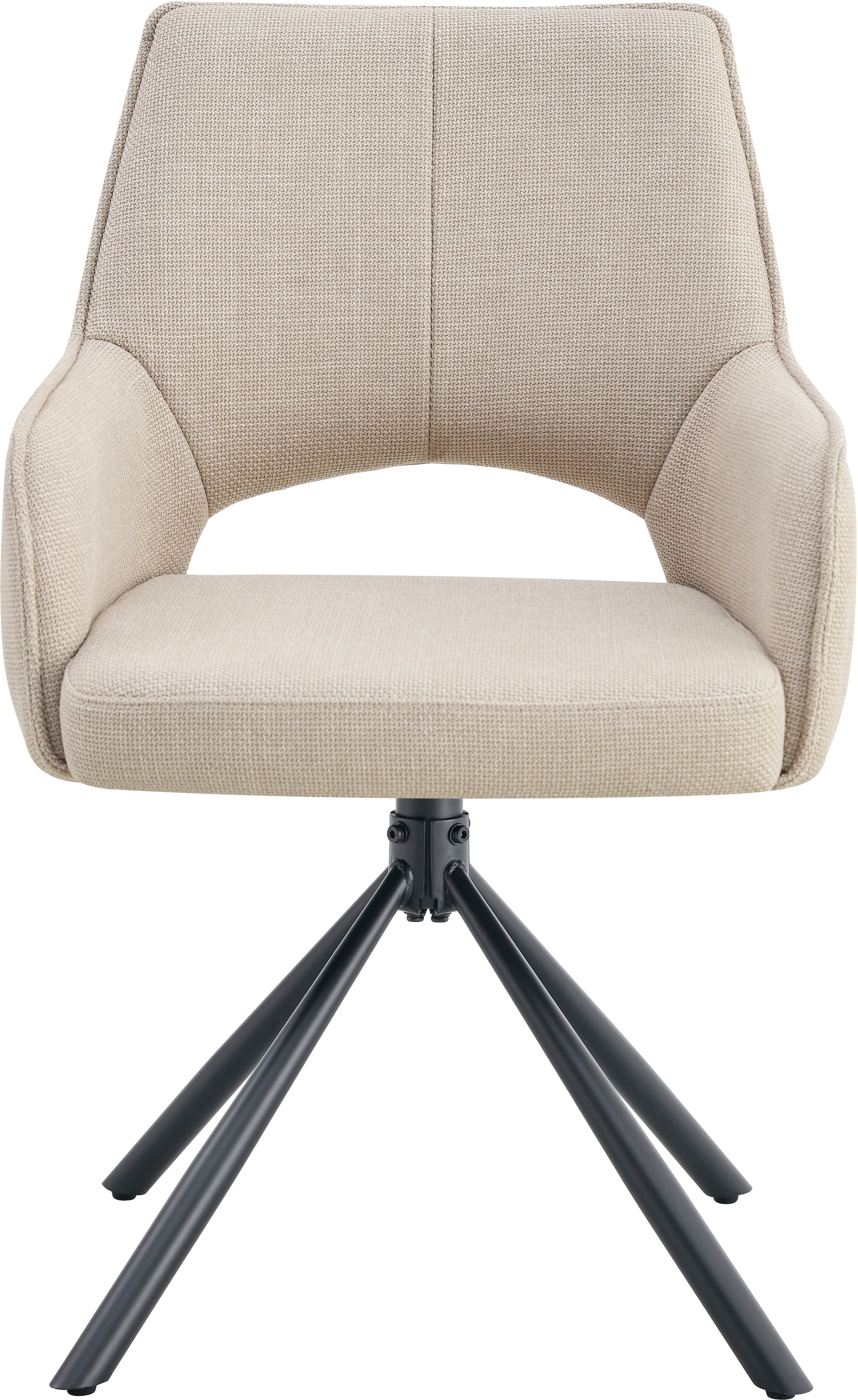 Home affaire Drehstuhl »BELLEVILLE, 2er Set, mit Metallgestell in matt schwarz« (Set) 2 Stk.in verschiedenen Farben, Belsatbarkeit pro Stuhl 120 kg, 360° drehbar