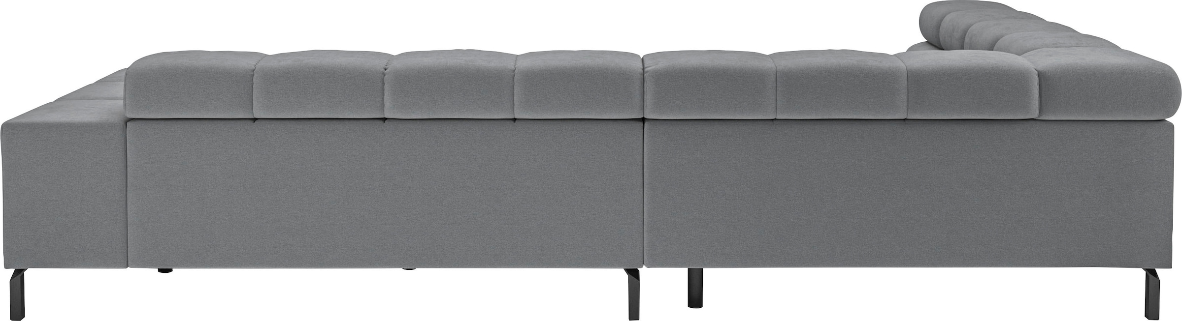 INOSIGN Ecksofa »Ancona New, wahlweise motorische Sitztiefenverstellung, auch in Cord«, feine Steppung, mit Kopfteilverstellung, 3 Zierkissen, L-Form
