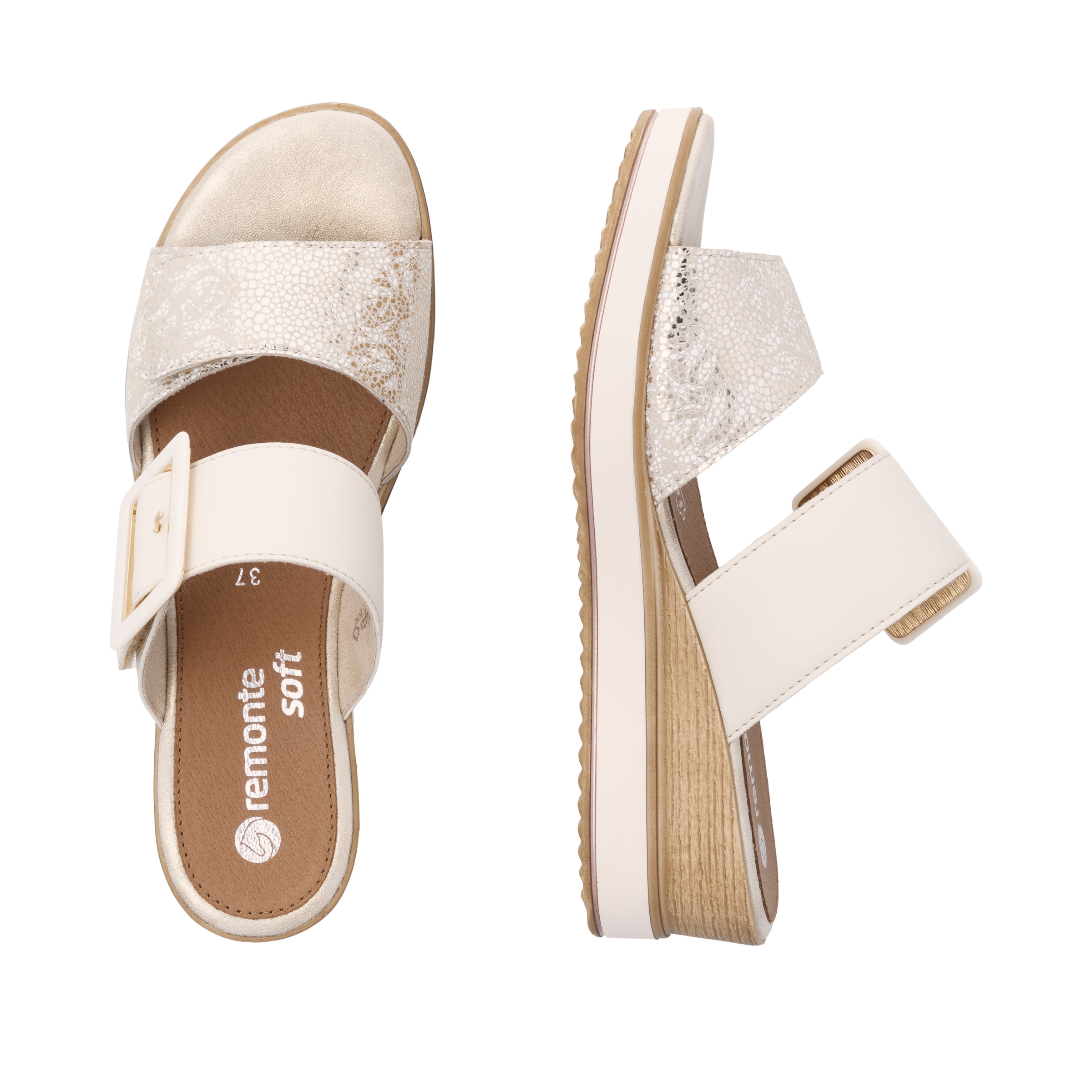 Remonte Pantoffel, Keilabsatz, Sommerschuh, Bequemschuh mit Softfußbett