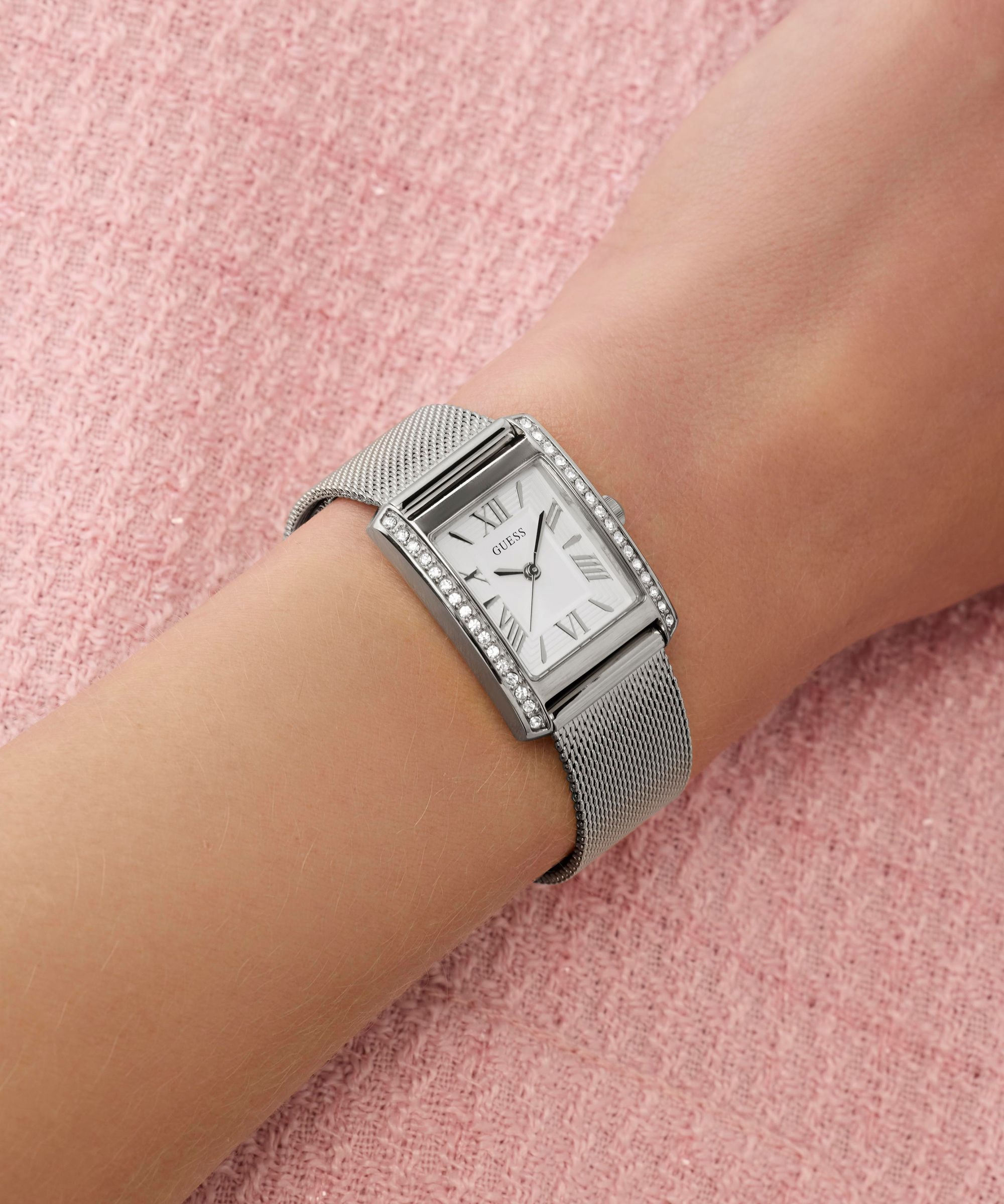Guess Quarzuhr »BONNET« Armbanduhr, Damenuhr, Edelstahlarmband, analog