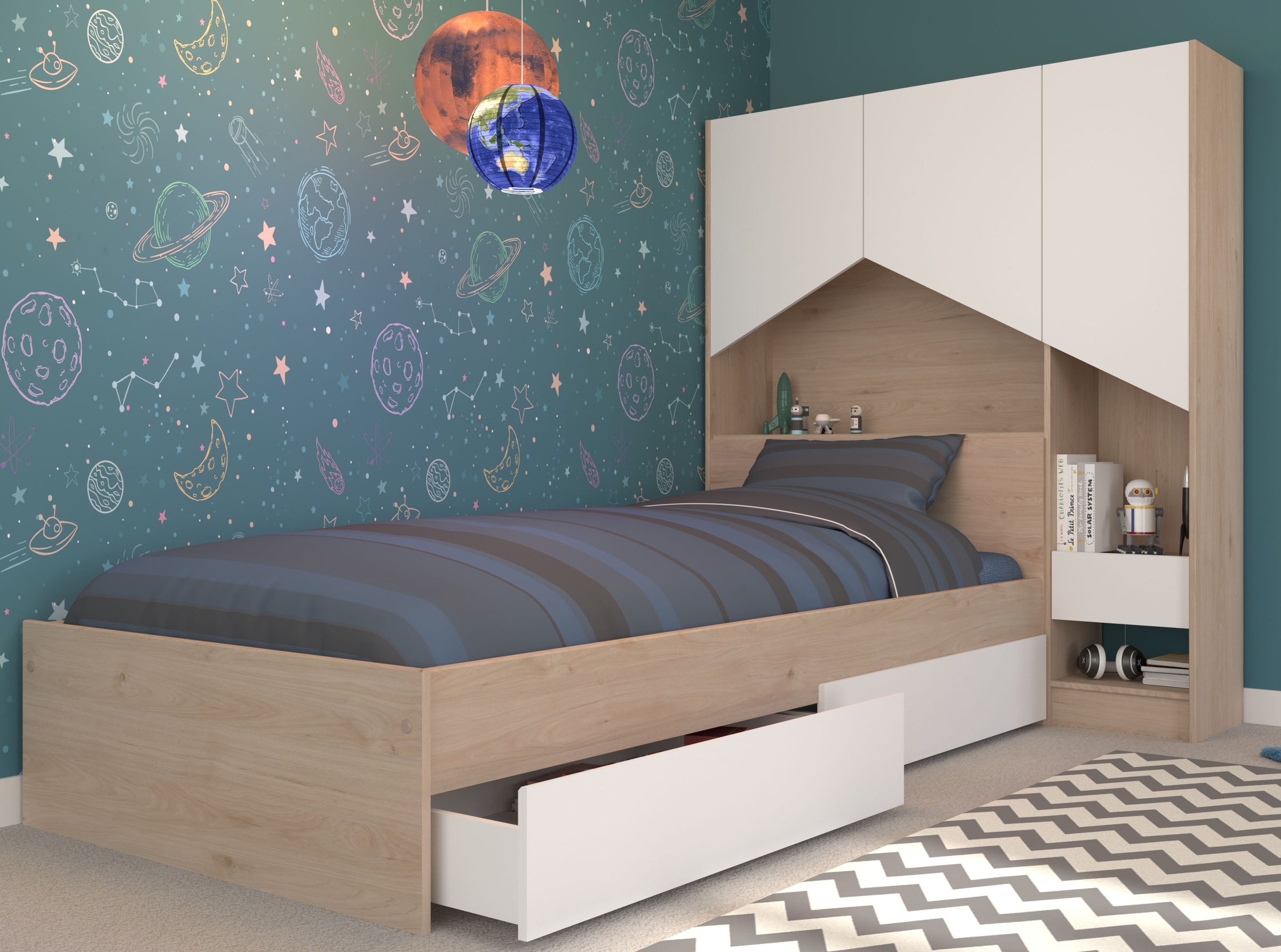 Parisot Jugendzimmer-Set, (Set, 3 tlg.)
