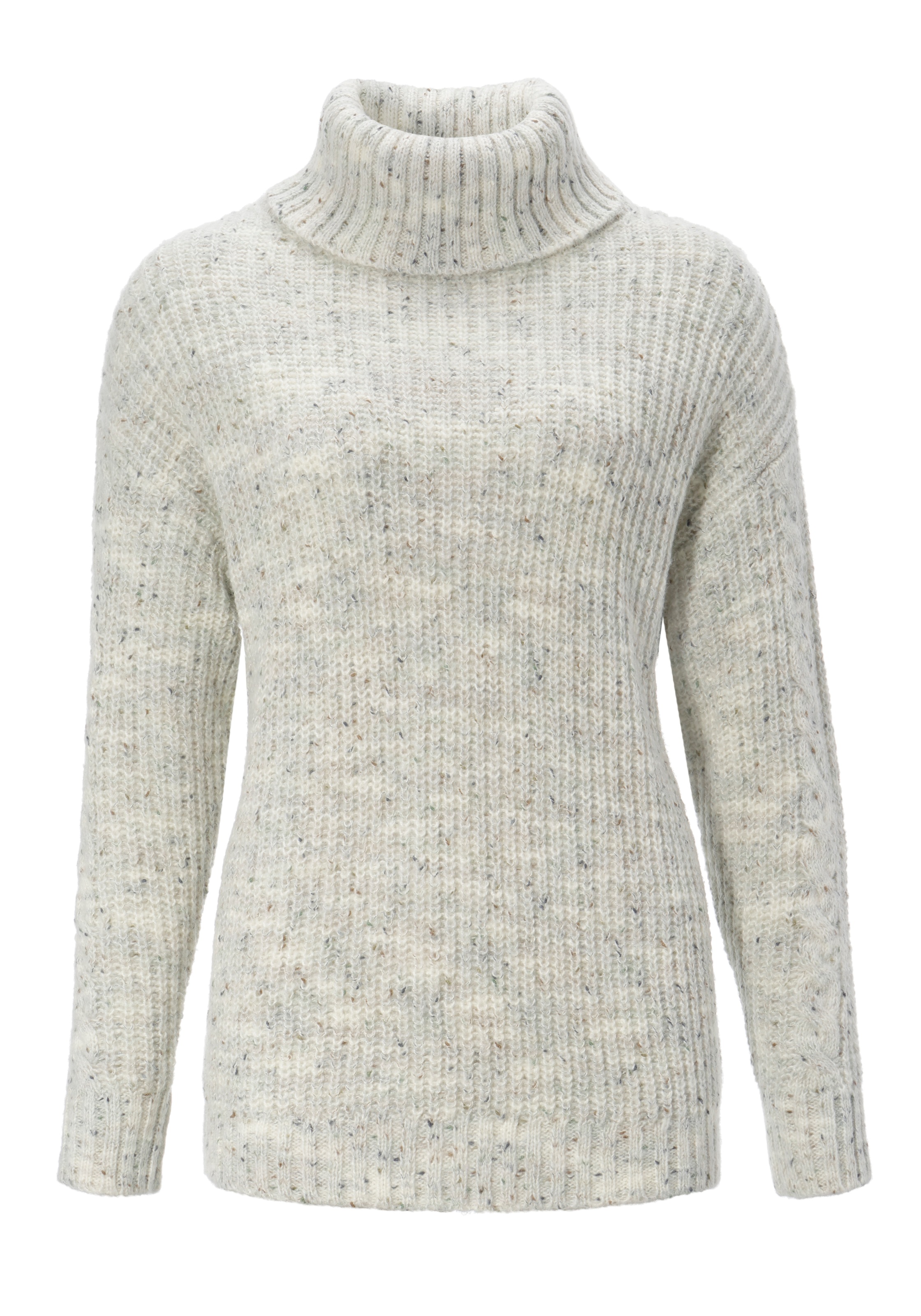 Aniston CASUAL Rollkragenpullover, aus trendigem Melange-Garn