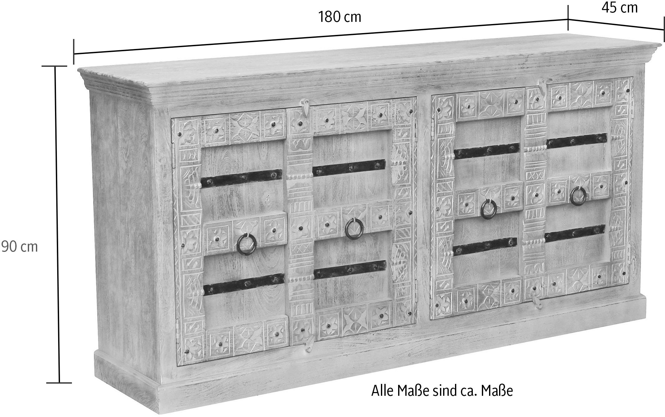 SIT Sideboard »Daipur«, mit aufwändigen Schnitzereien versehen