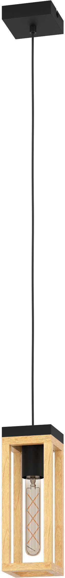 EGLO Hängeleuchte »NAFFERTON«, Hängeleuchte in schwarz und braun aus Stahl,  Holz - exkl. E27 - 40W online kaufen | mit 3 Jahren XXL Garantie