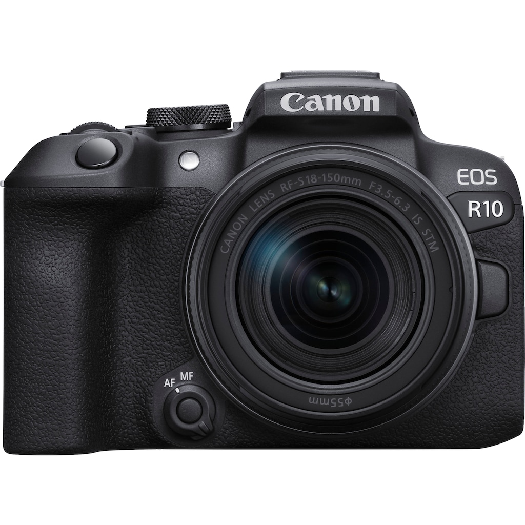 Canon Systemkamera »EOS R10 + RF-S 18-150mm F3.5-6.3 IS STM + Bajonettadapter EF-EOS R«, RF-S 18-150mm F3.5-6.3 IS STM, 24,2 MP, Bluetooth-WLAN