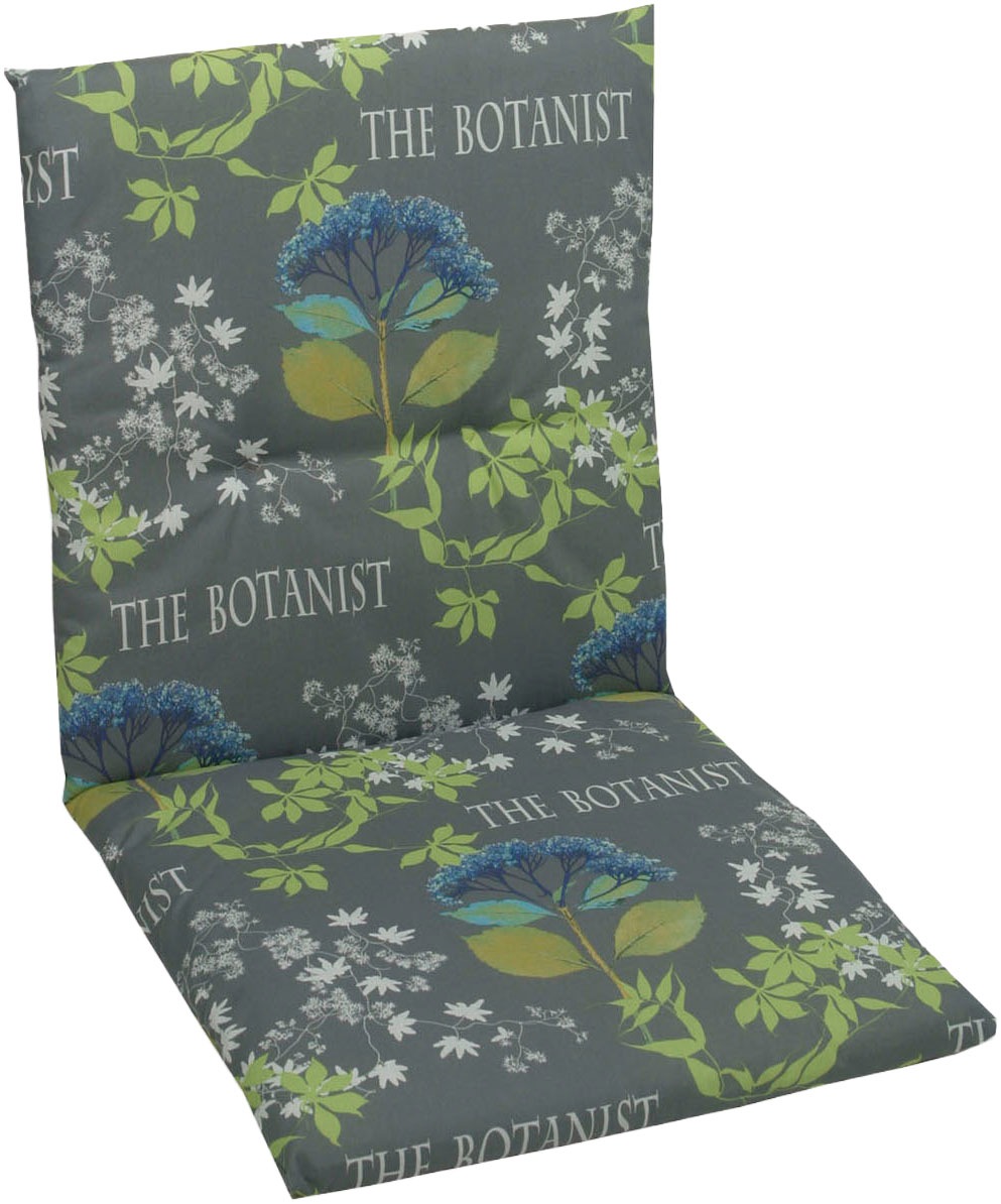 KONIFERA Sesselauflage The Botanist grau - Maße BxLxH ca.: 48 cm x 98 cm x 5 cm