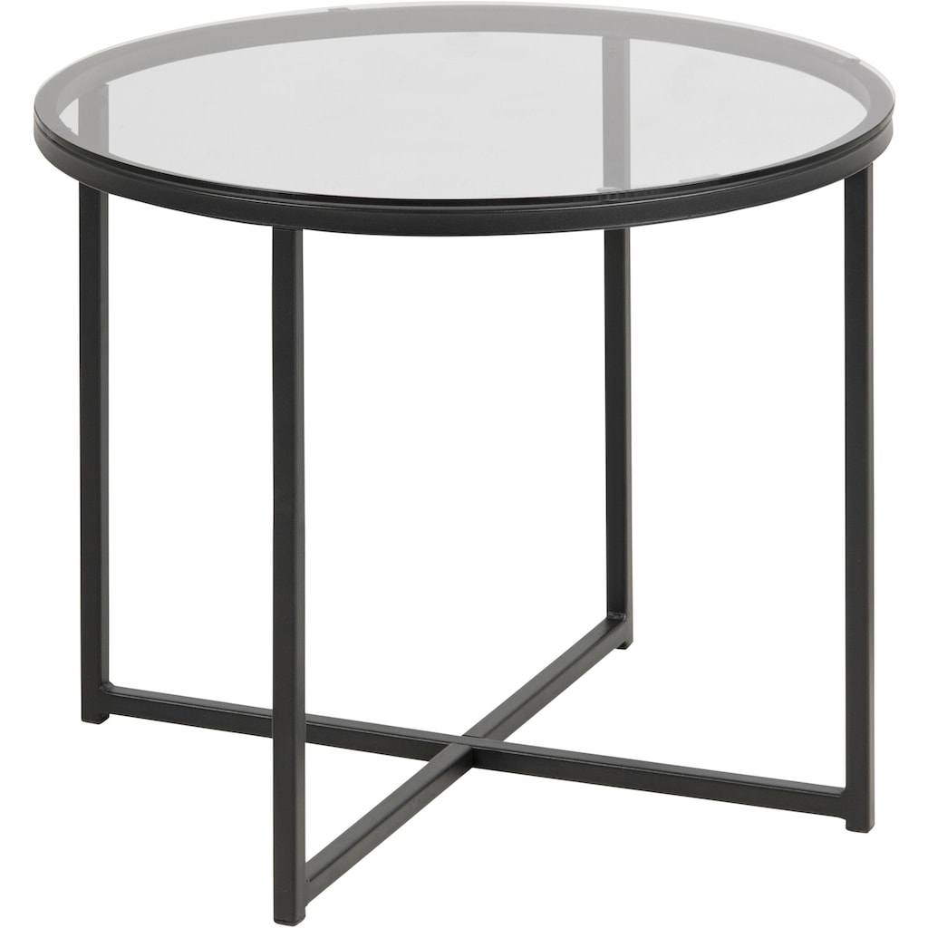 ACTONA GROUP Couchtisch »Conrad«, Tischplatte aus Rauchglas, Metallgestell, Breite 55 cm