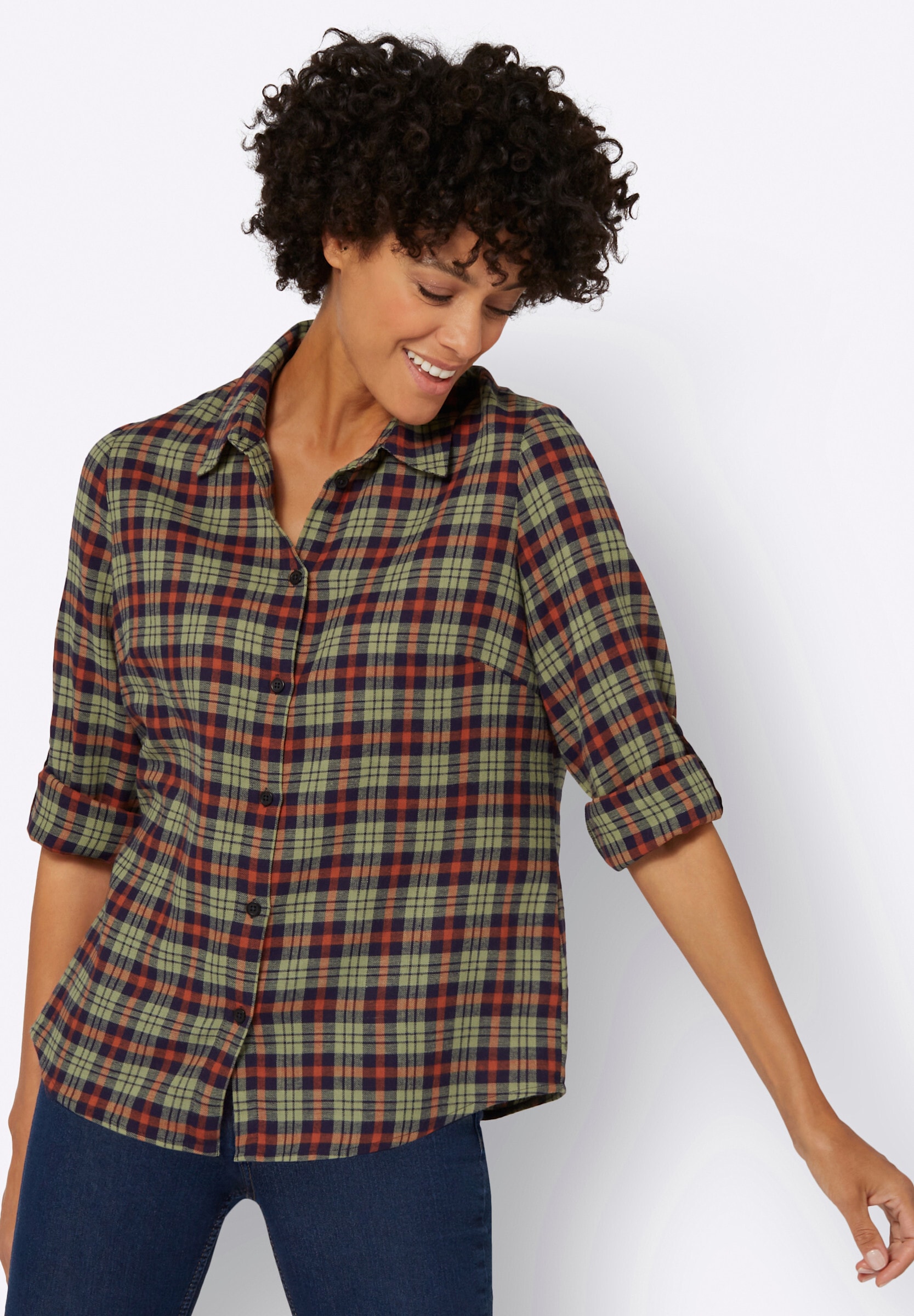 Witt Klassische Bluse »Flanell-Bluse Flanellbluse mit Karo-Muster«