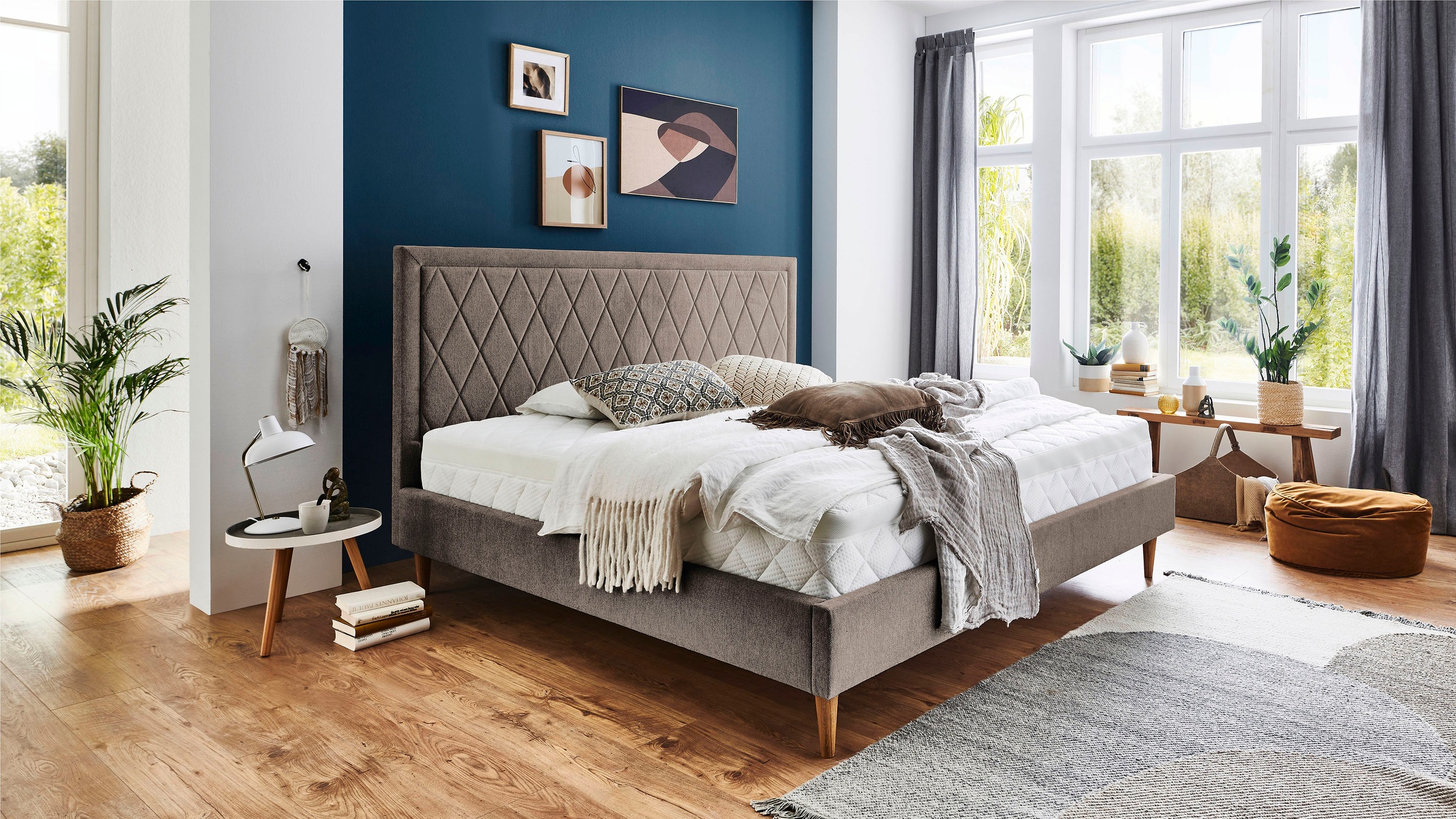 ATLANTIC home collection Polsterbett »Paulin«, mit gestepptem Kopfteil