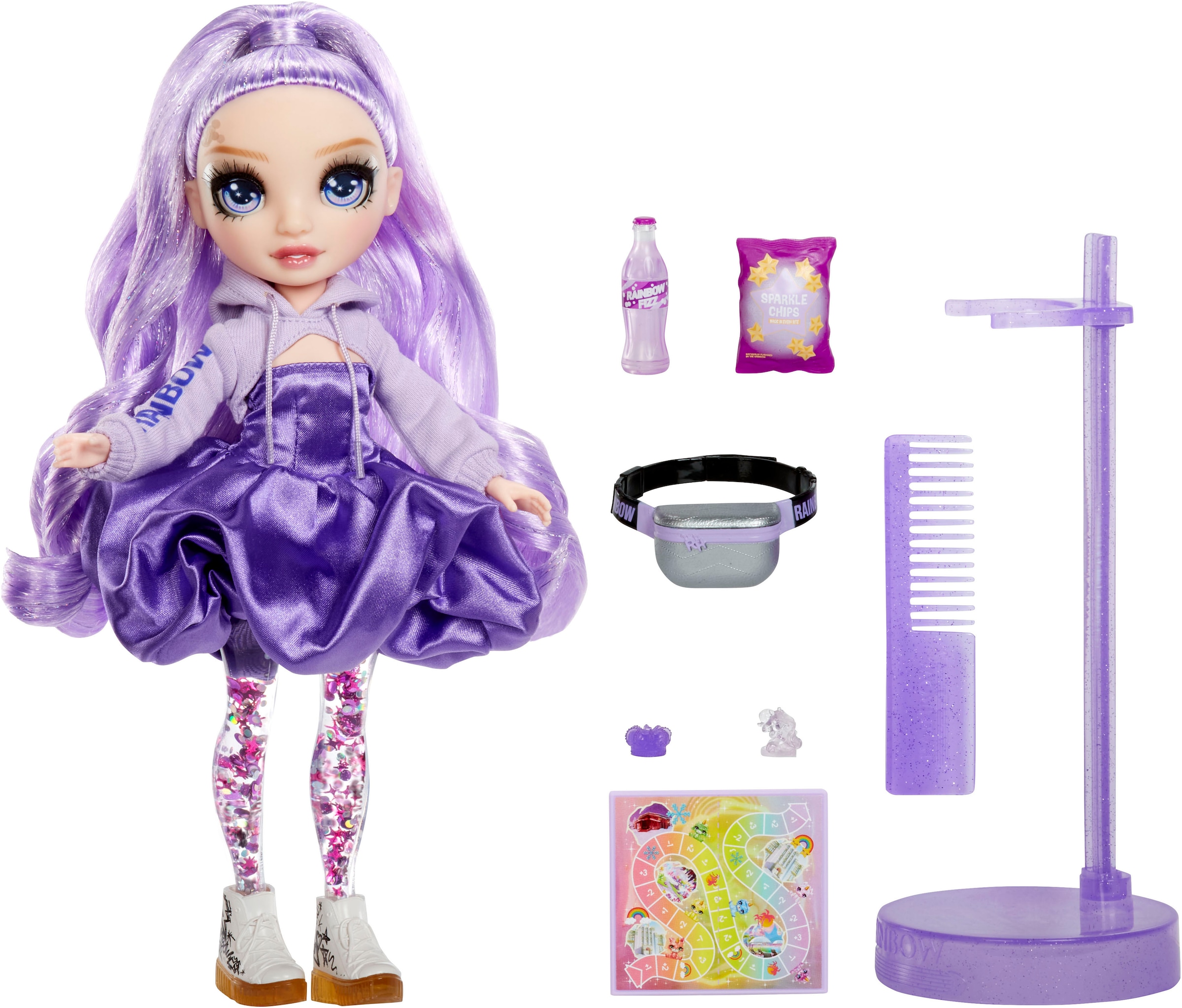 RAINBOW HIGH Anziehpuppe »Rainbow High Sparkle & Shine Fashion Dolls - VIOLA (Purple)«