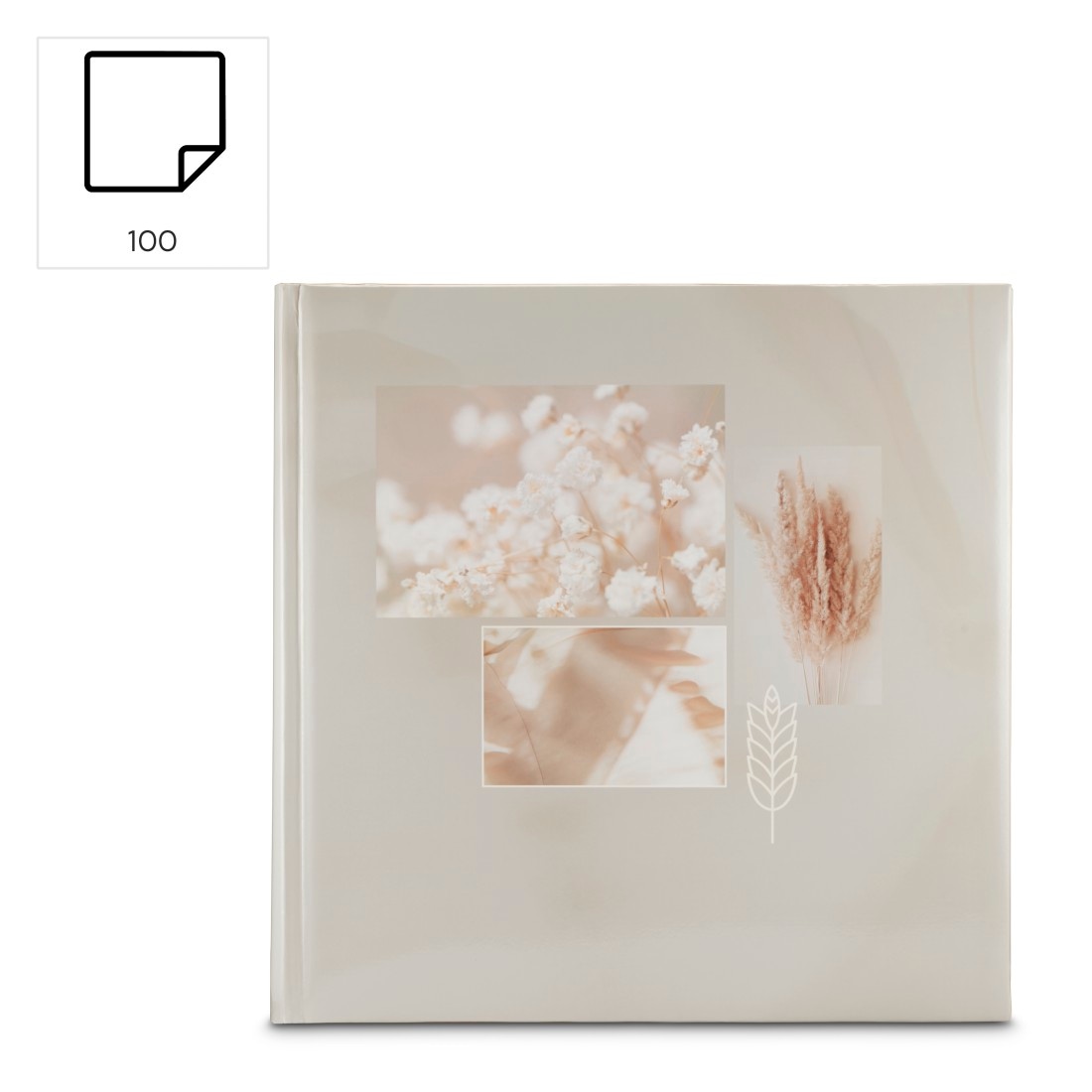 Hama Fotoalbum »Fotoalbum Jumbo Bildformat 30x30 cm, 100 weiße Seiten, Cotton« Zum Selber Einkleben, Selbstgestalten, elegantes Design