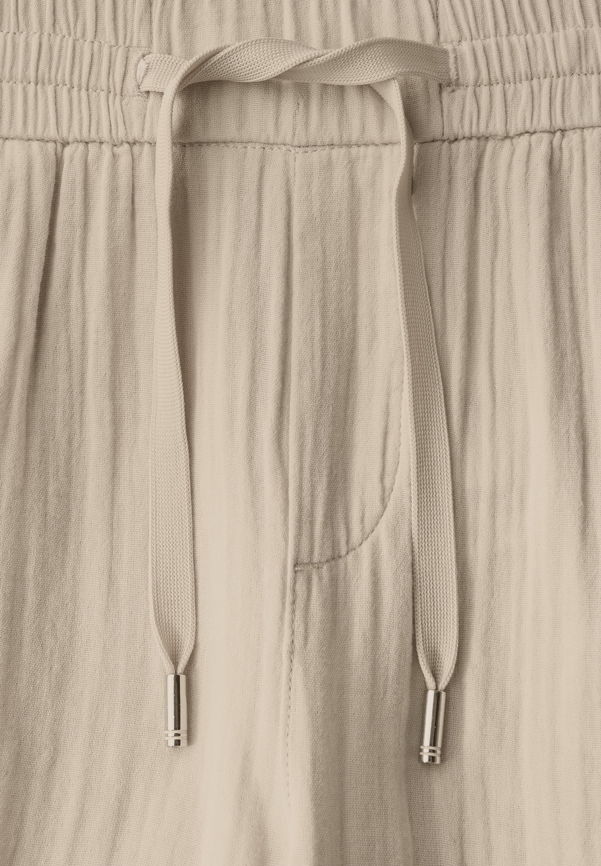 STREET ONE Stoffhose, mit elastischem Bund und Tunnelzug, im Musselin-Look
