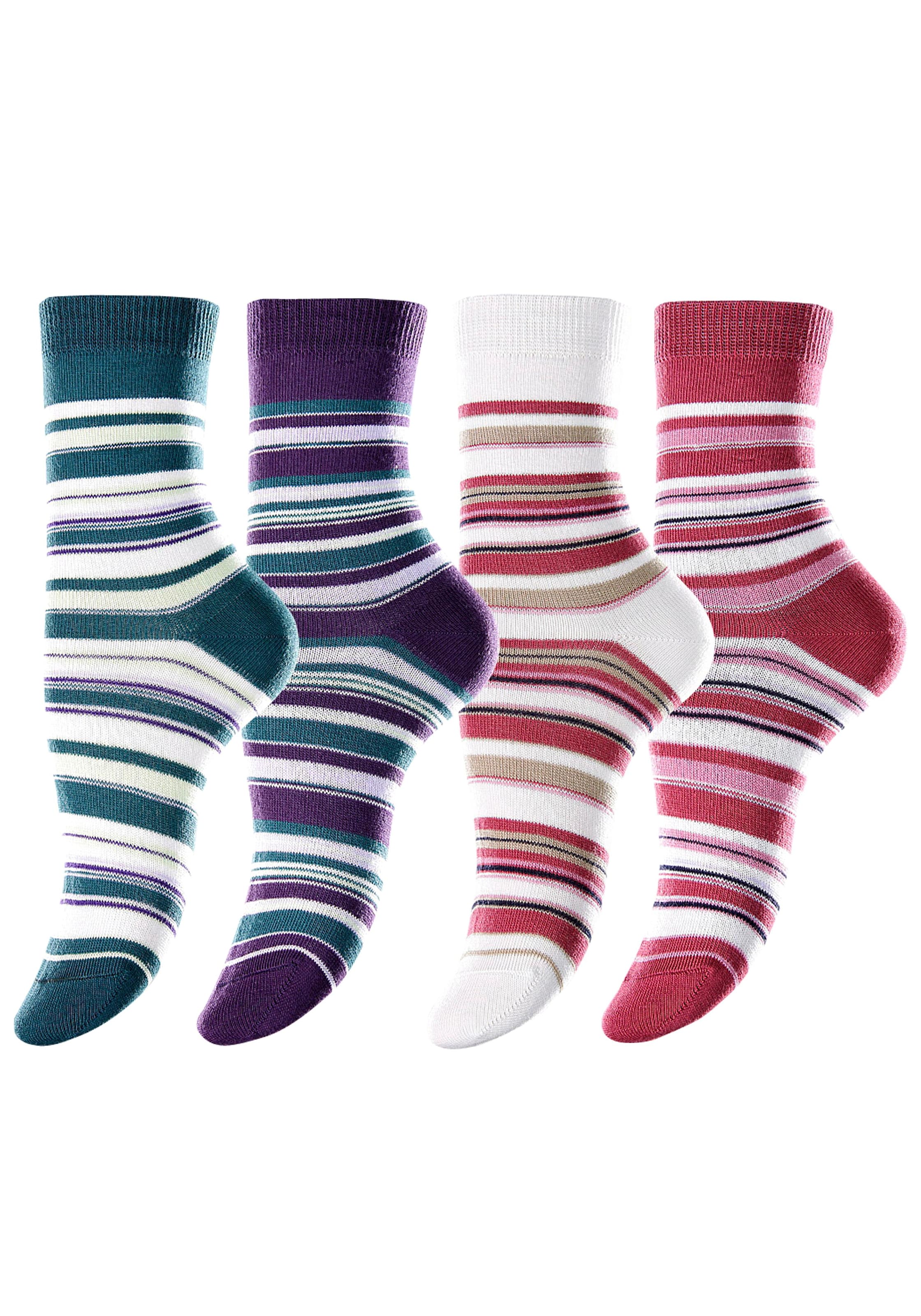 Lavana Socken, (Set, 4 Paar), mit Ringelmuster bei ♕