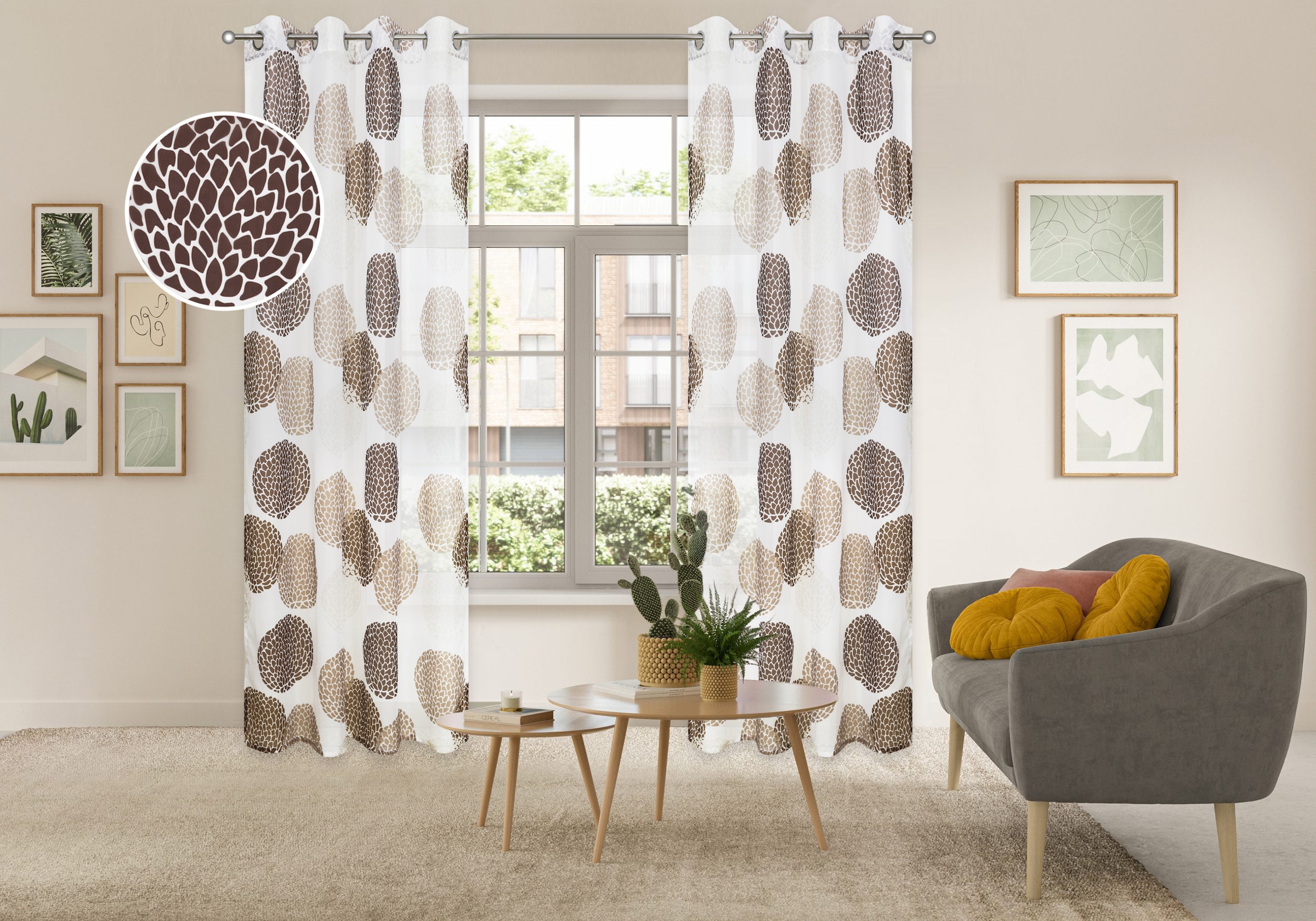 OTTO home »BELEM, 1 Stück, transparent, Kreisemotiv« Ösen 1 Stk. tlg. 1 Schal, Polyester, Kreise