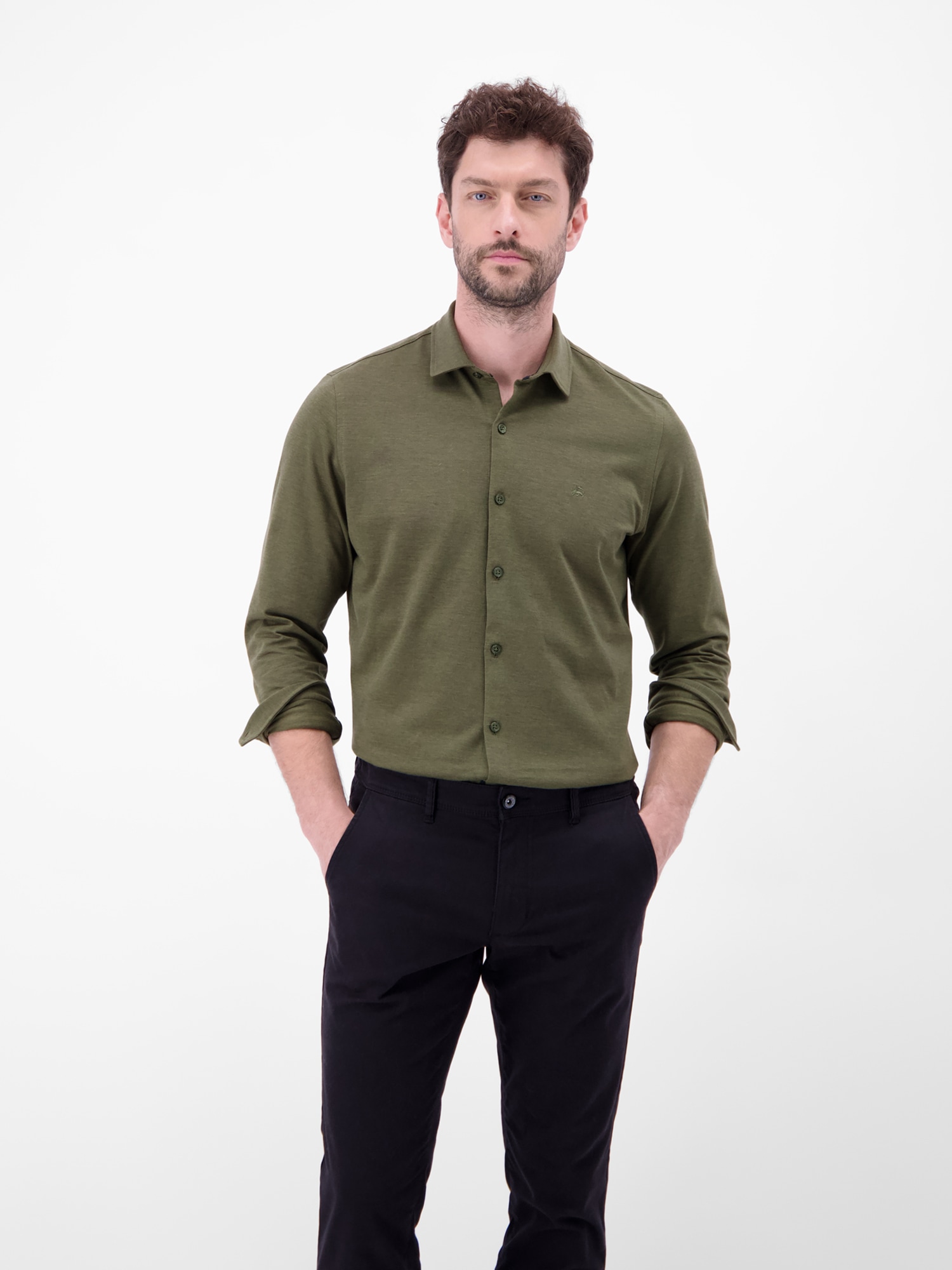 LERROS Langarmhemd »LERROS Herren Jerseyhemd, Stil trifft auf Komfort«