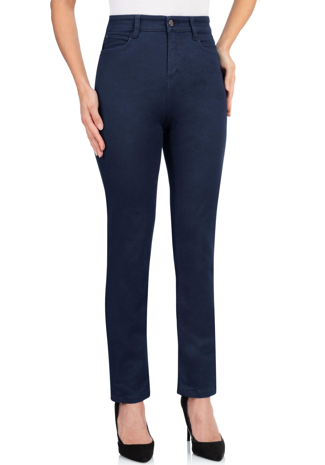 wonderjeans High-waist-Jeans, im Materialmix