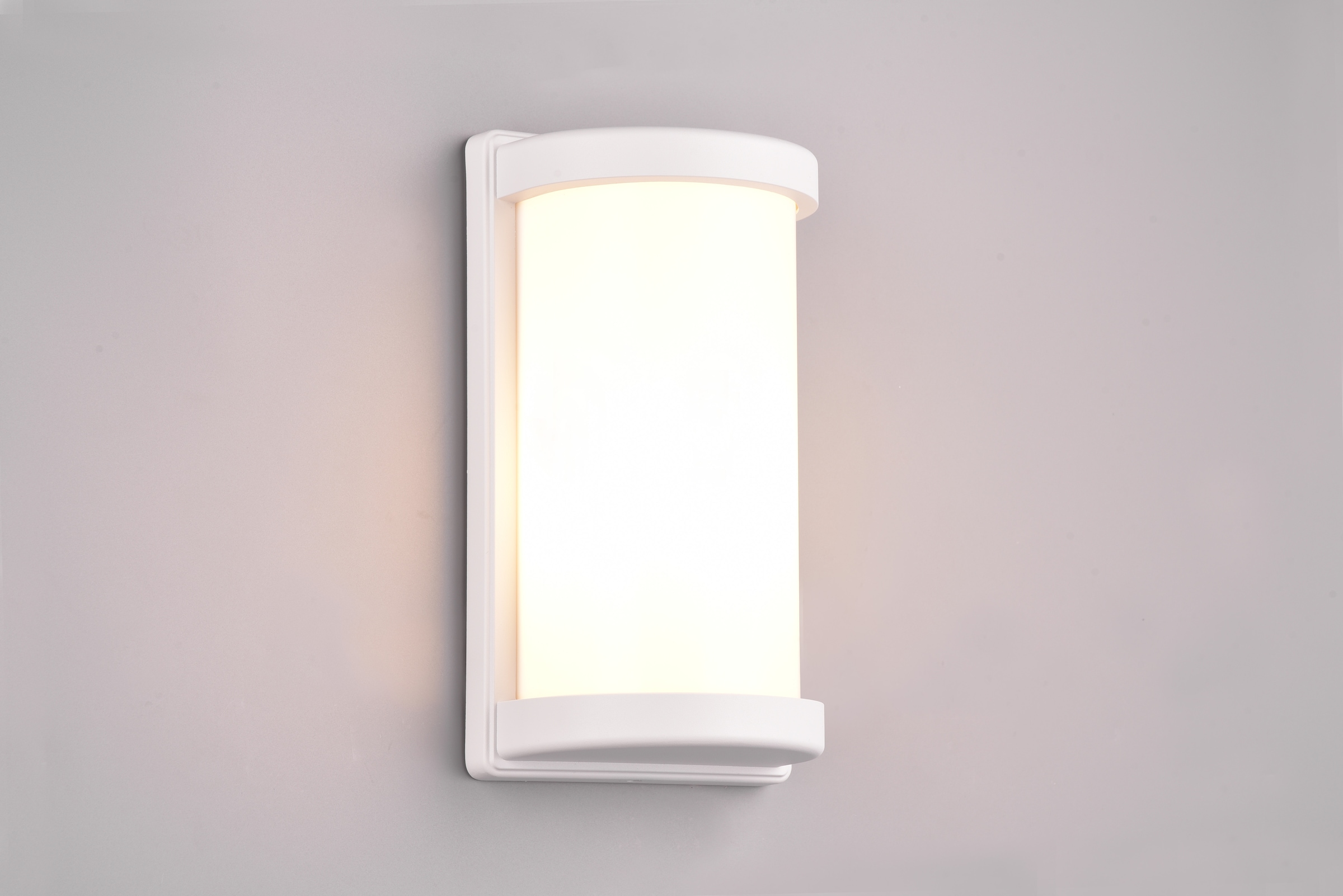 REALITY Leuchten Außen-Wandleuchte »PUELO, Outdoor Wandlampe Hauswand Fassade Garten, exkl 1x E27 max 10W« E27 1 Stk. warmweiß - kaltweiß halbrunde Aussen Wandlampe aus Aluminium, IP44, Höhe 26cm Breite 14 cm