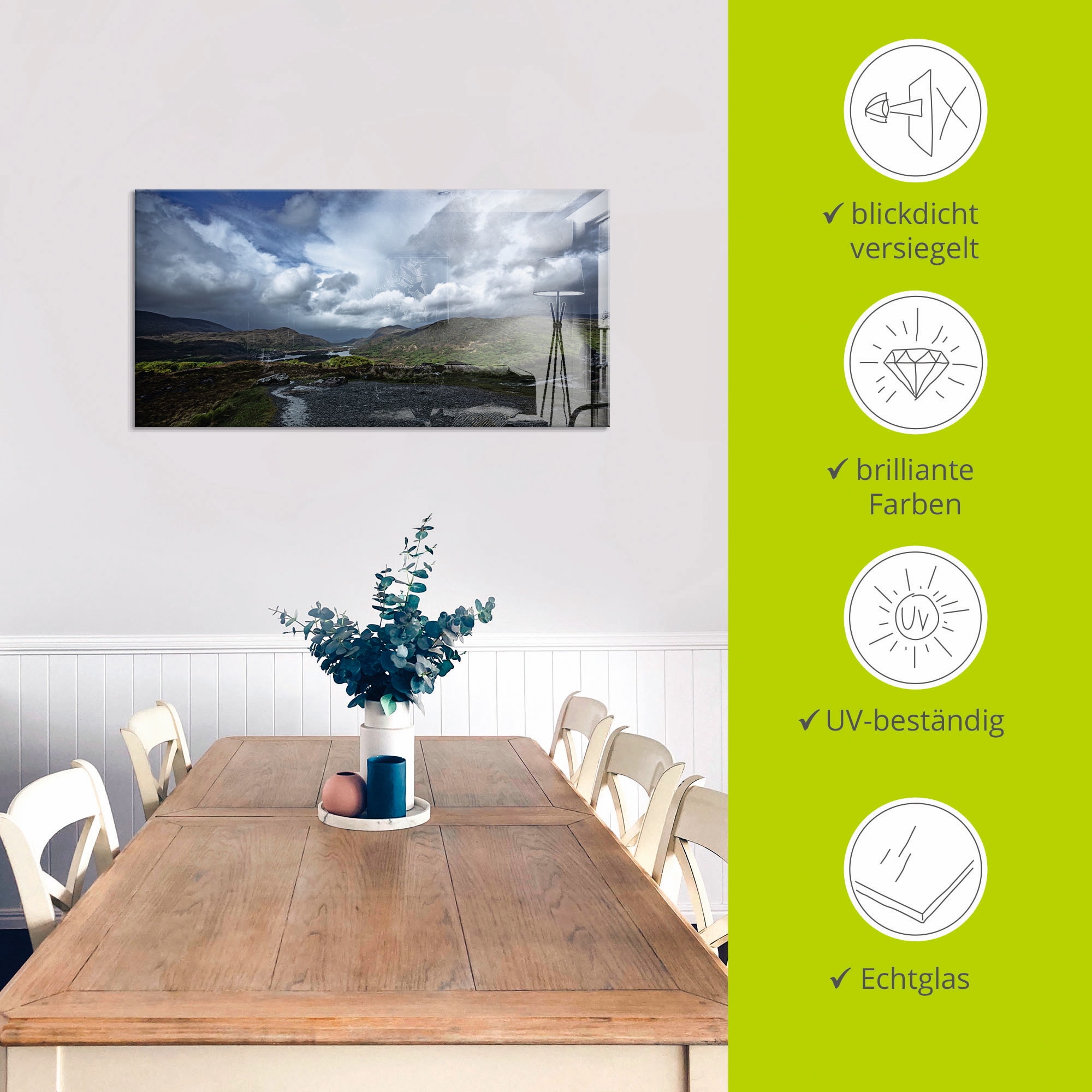 Artland Glasbild »Irland - Natur pur«, Europa, (1 St.), in verschiedenen Größen