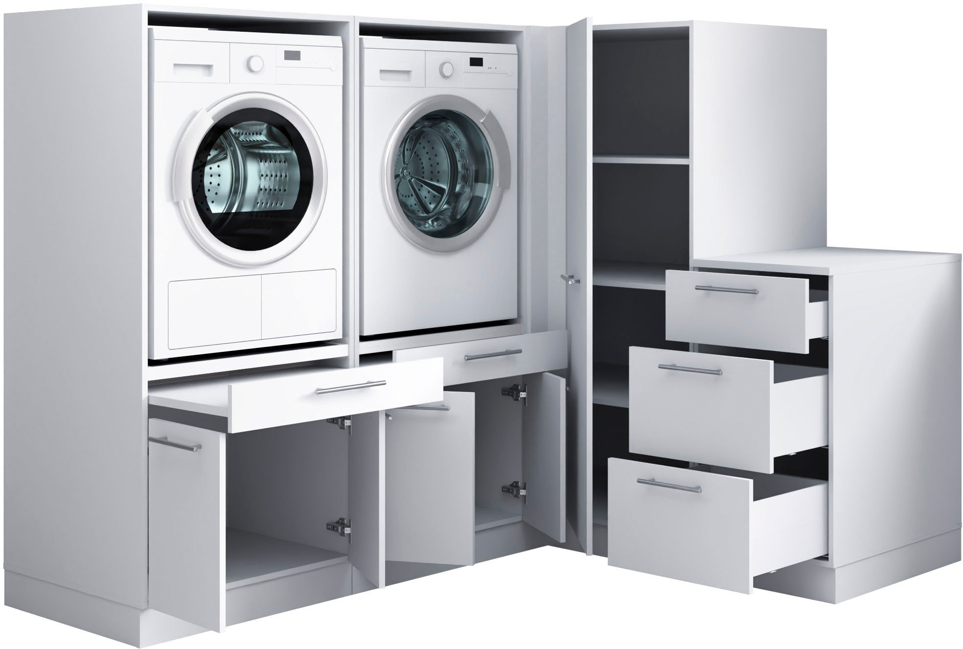 Laundreezy Mehrzweckschrank-Set »Laundreezy, 4-tlg. Mehrzweckschrank-Set B/H/T 203/162/68 cm« 4 Stk. tlg.
