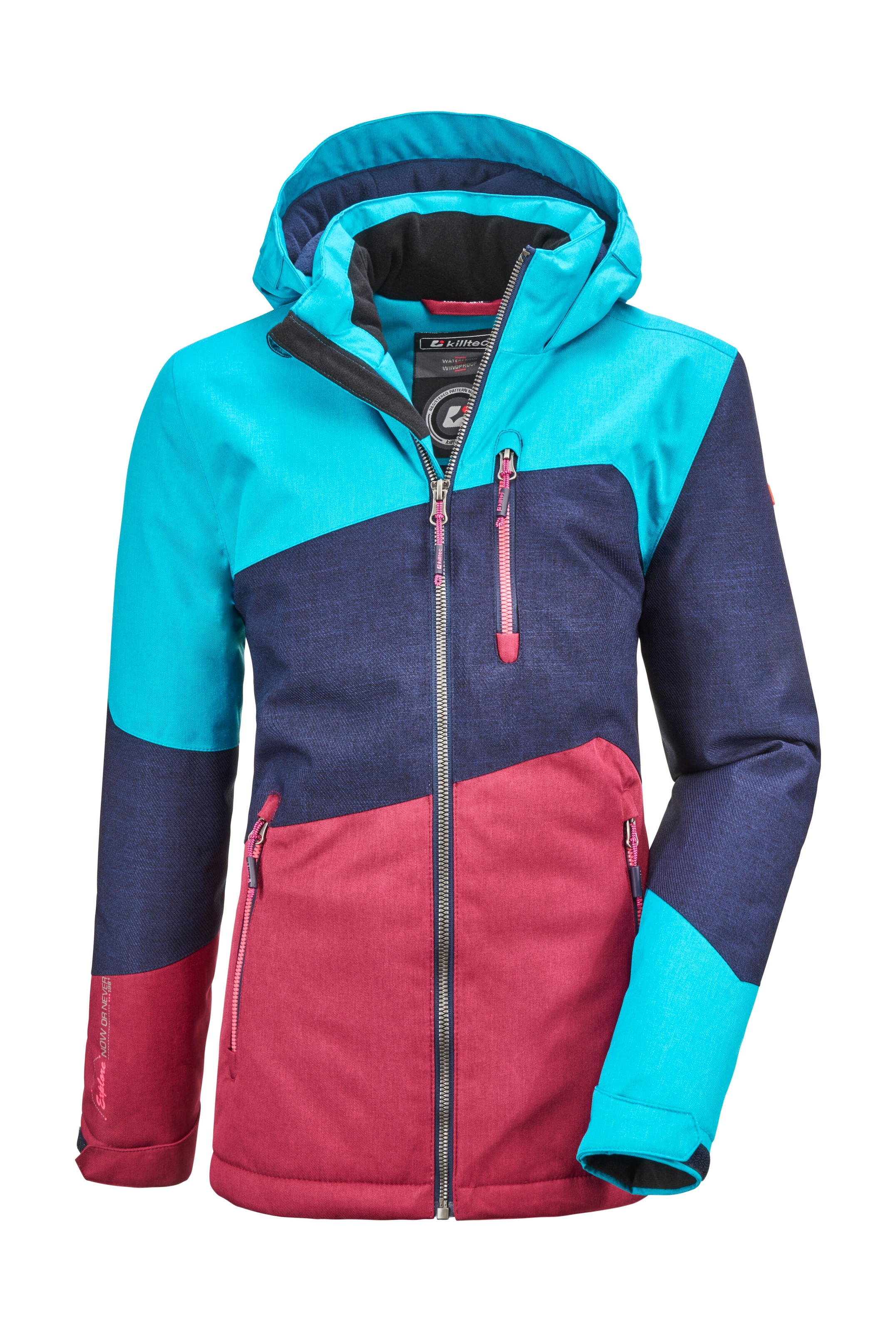 Killtec Outdoorjacke »Lynge GRLS JCKT B«, Wasserdichte Winterjacke mit Kapuze, Fleece, verstellbaren Ärmeln