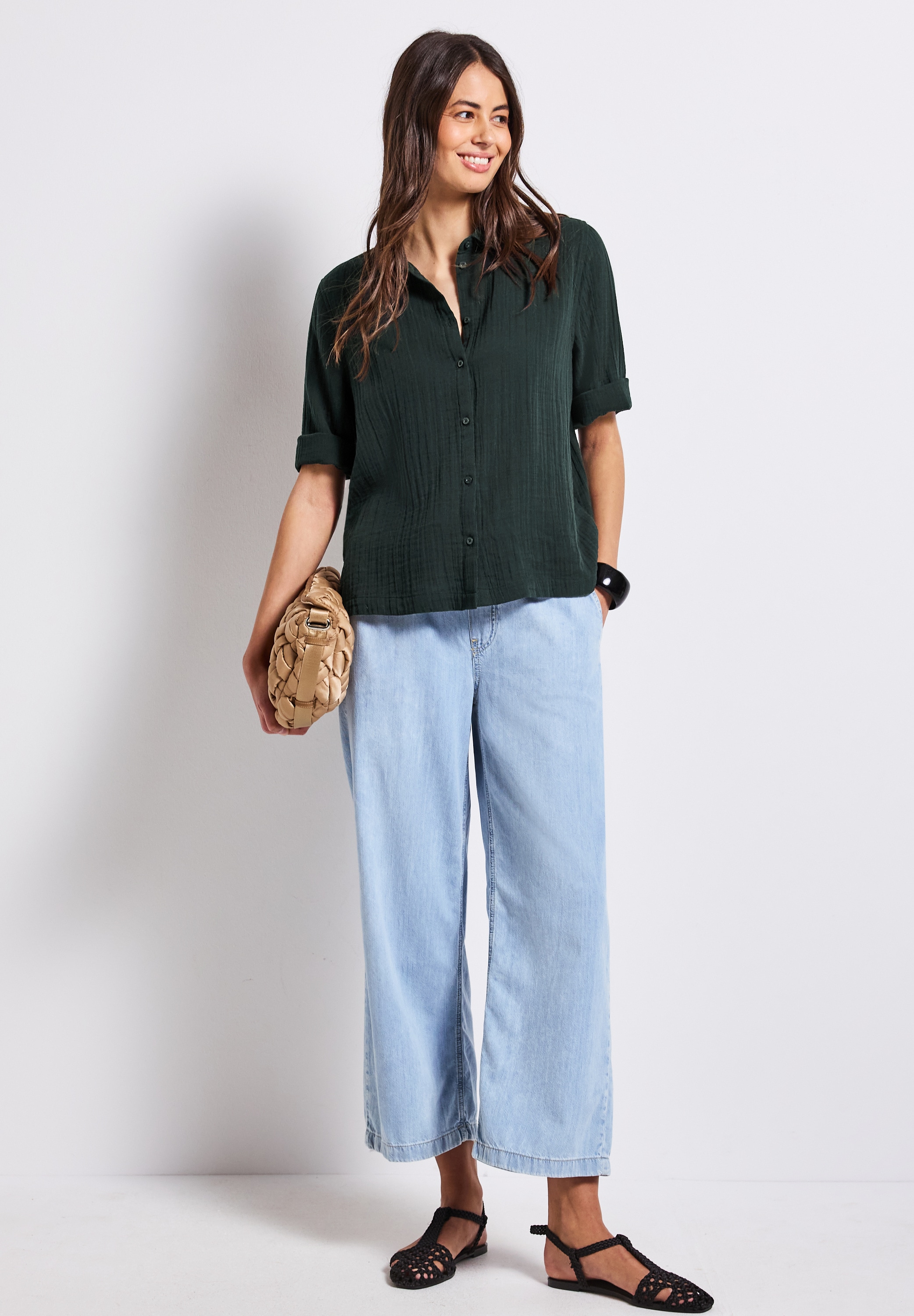 STREET ONE Hemdbluse, im Musselin-Look