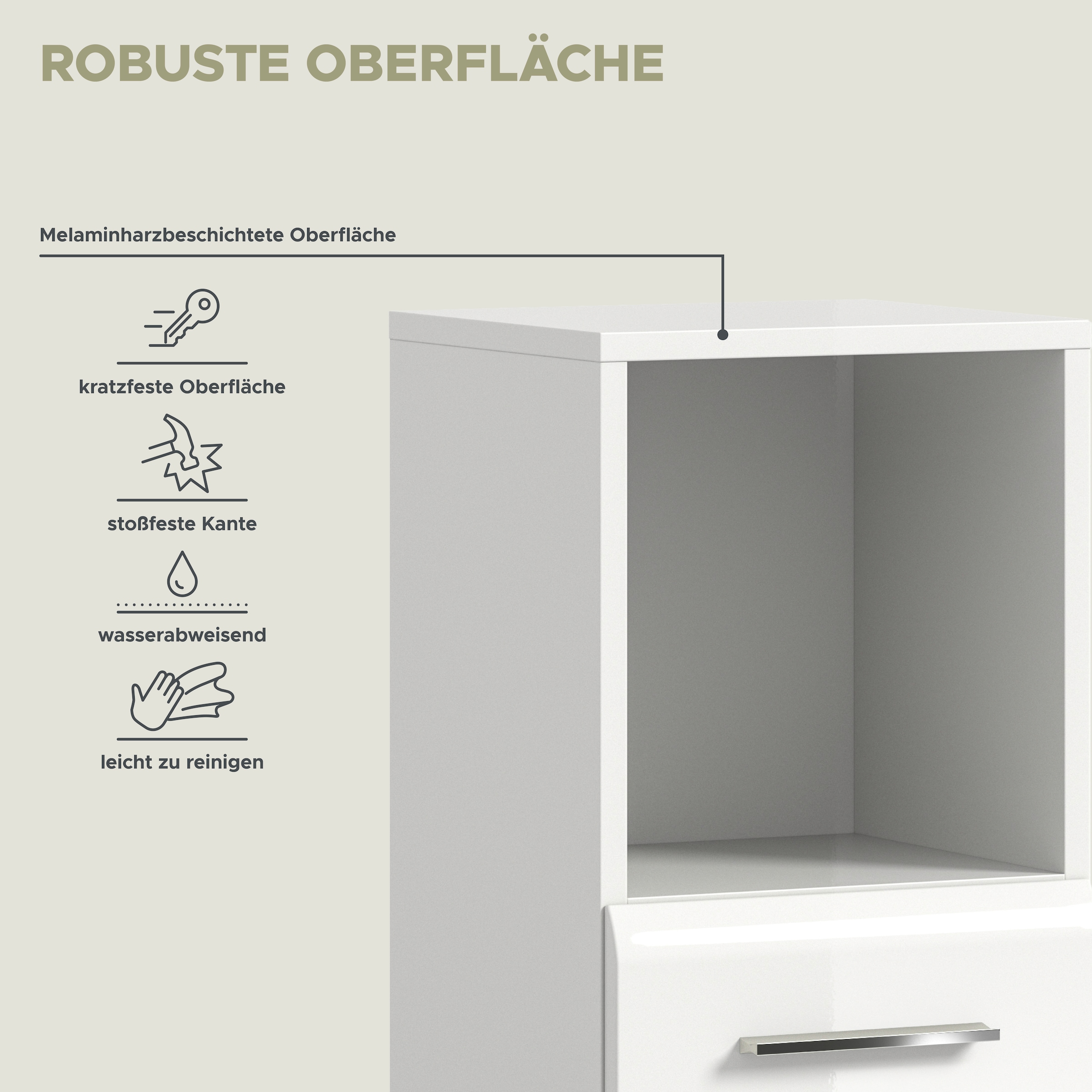 welltime Stauraumschrank »FLORENZ, TOPSELLER!, Höhe 110 cm, 1 Tür, 2 Fachböden, 1 offenes Fach« TOPSELLER!, 1 Stk. tlg. Türanschlag wechselbar, hochwertige MDF Front, Badschrank, Bad