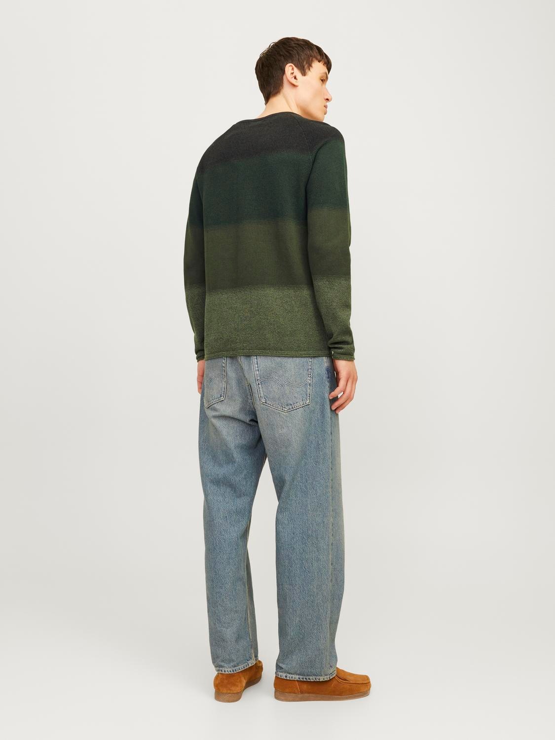Jack & Jones Rundhalspullover »JJEHILL KNIT CREW NECK NOOS«, aus Strukturstrick